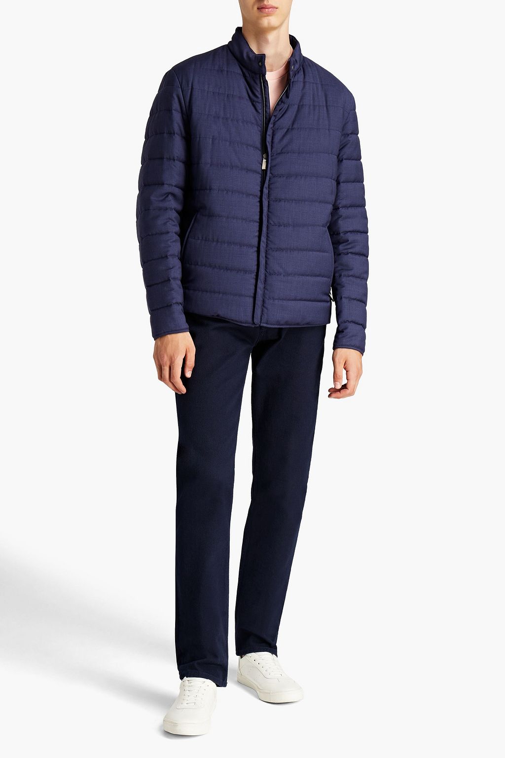 CANALI Quilted wool-canvas jacket