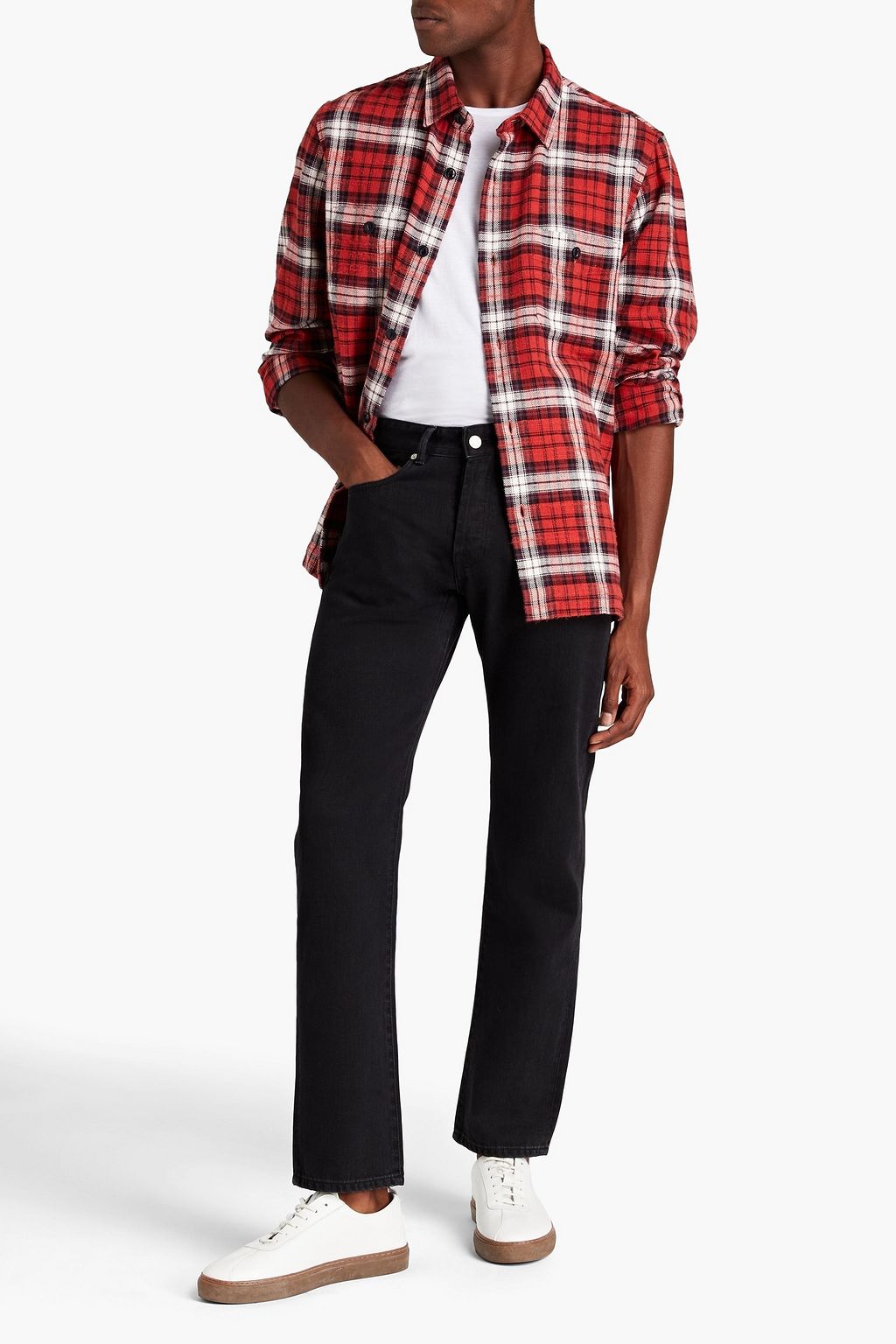 OFFICINE GÉNÉRALE Checked cotton-flannel shirt