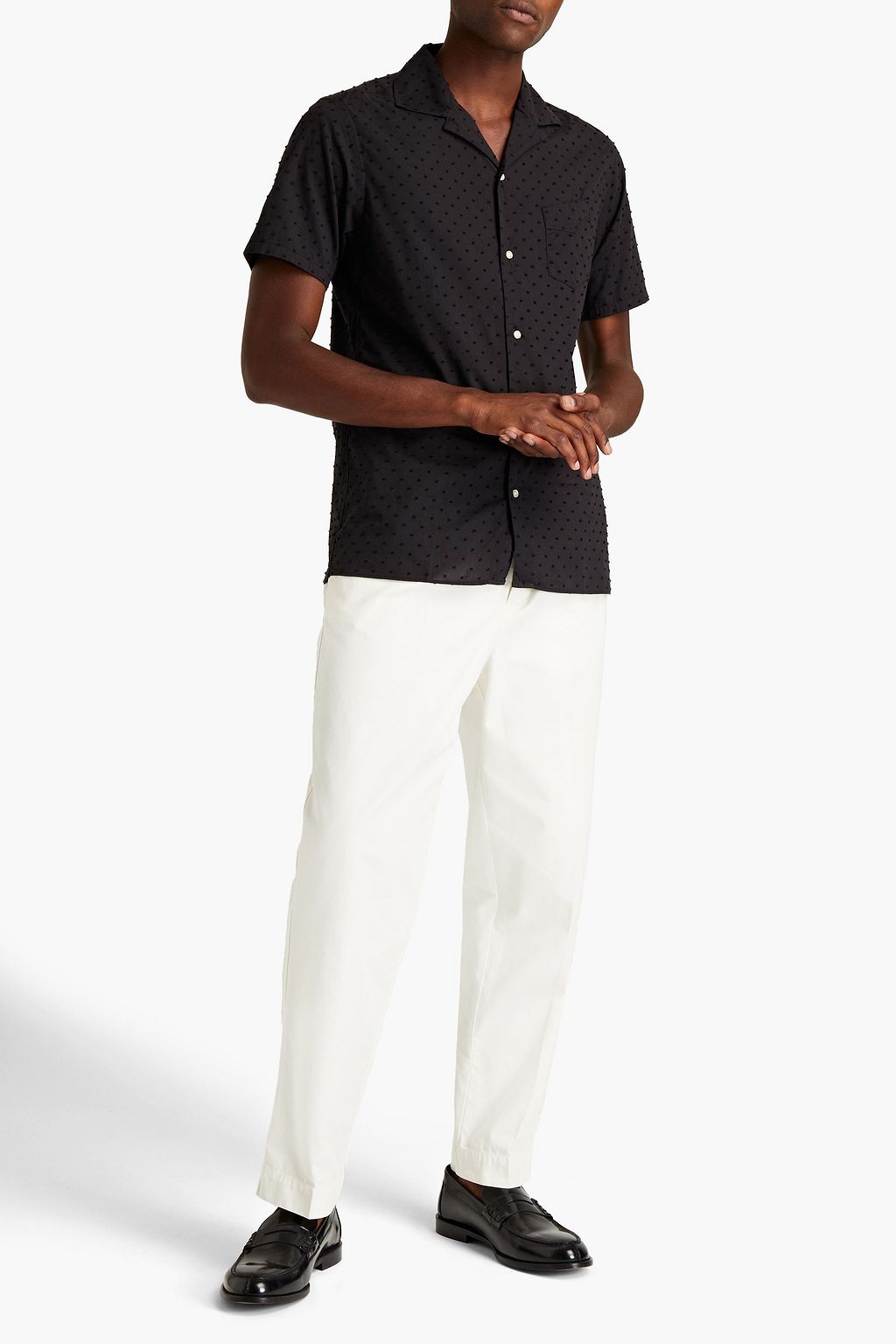 OFFICINE GÉNÉRALE Dario Swiss-dot cotton shirt