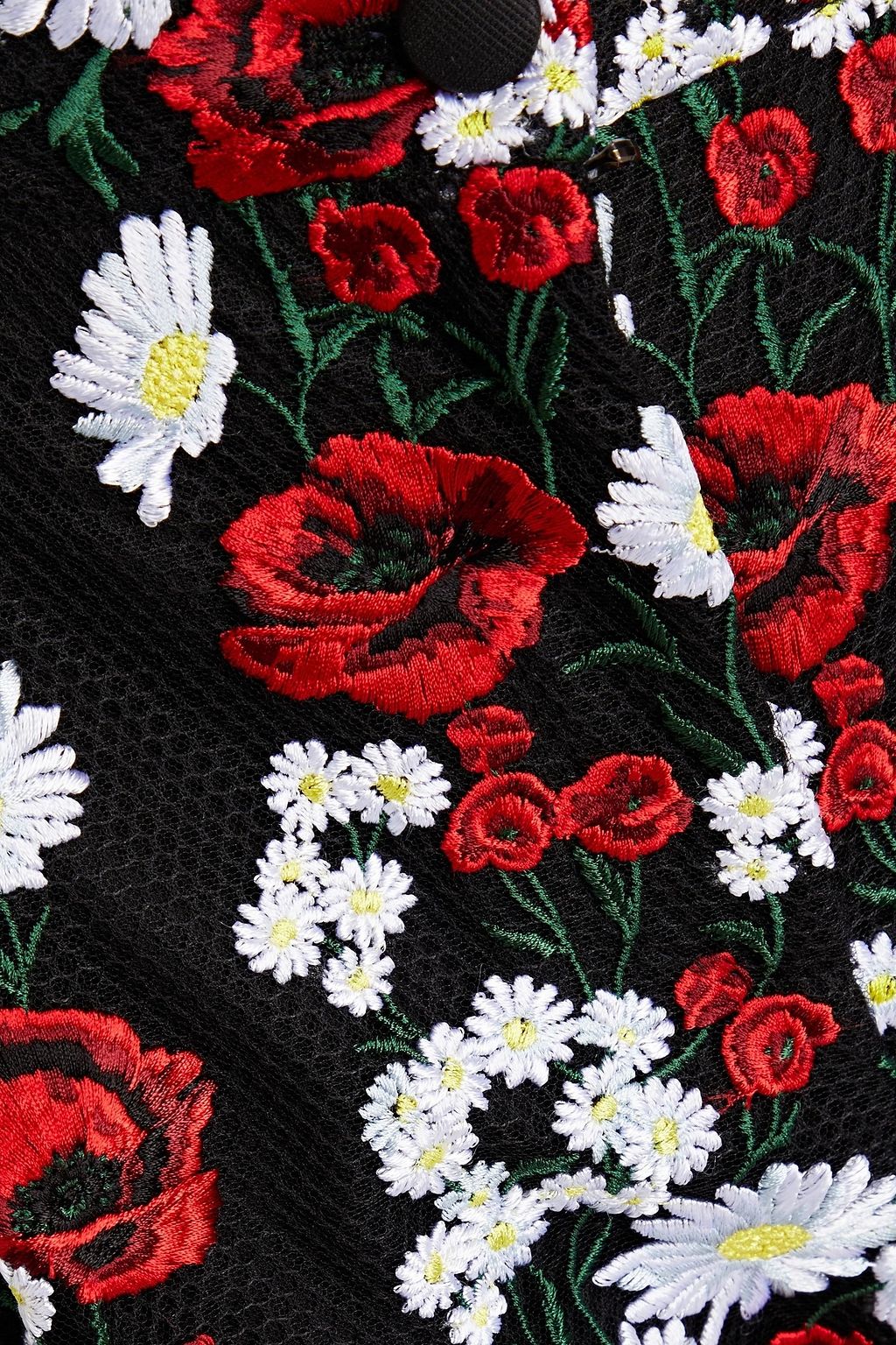 DOLCE & GABBANA Cropped pleated embroidered mesh skinny pants