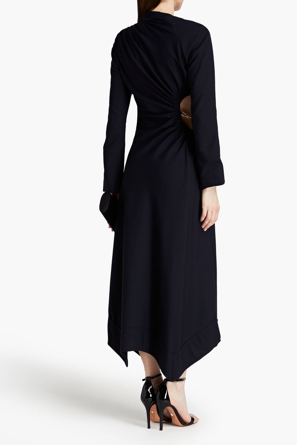 SIMKHAI Embellished gathered cutout crepe midi dress