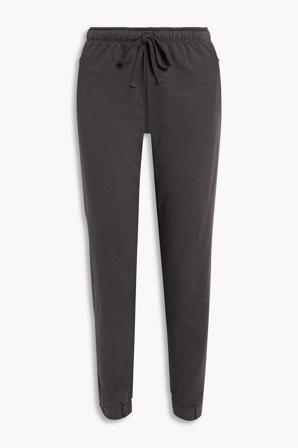 monrow - cotton-fleece track pants - gray - s