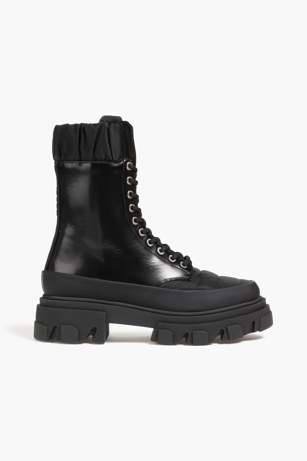 Flyselskaber Konkurrere Bryde igennem GANNI Quilted shell and leather combat boots | Sale up to 70% off | THE  OUTNET