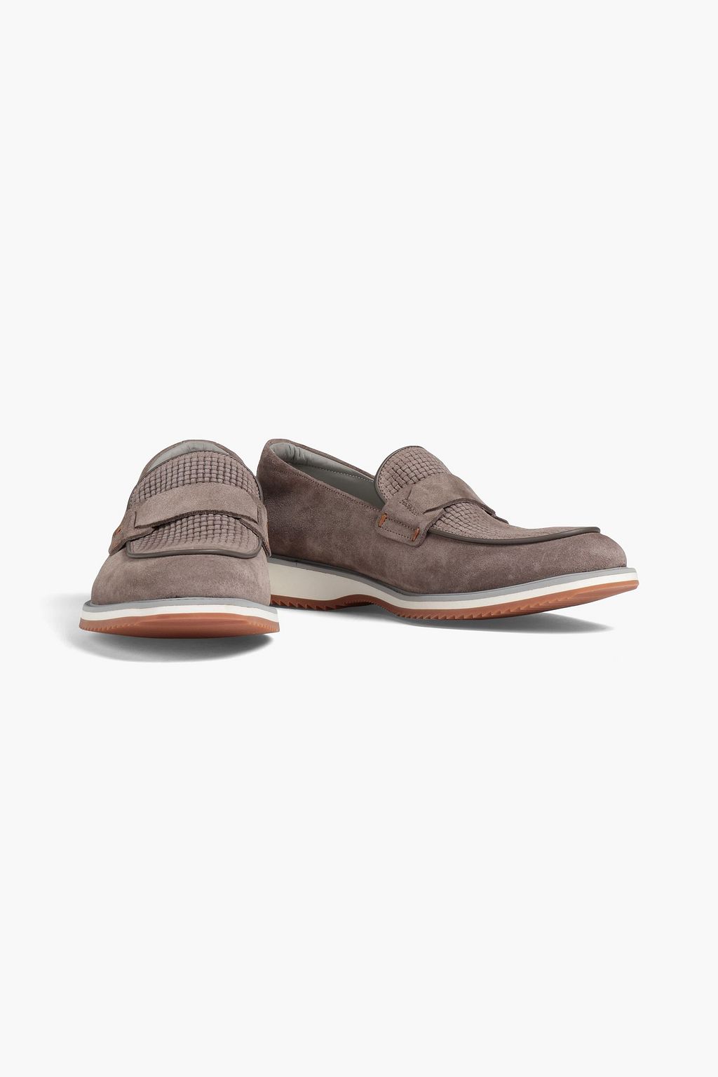 CANALI Textured suede loafers