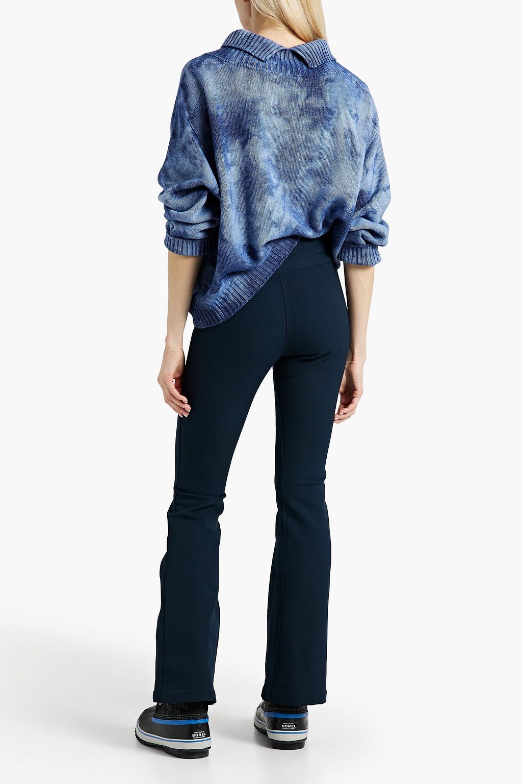 HOLDEN Tie-dyed merino wool-blend turtleneck sweater