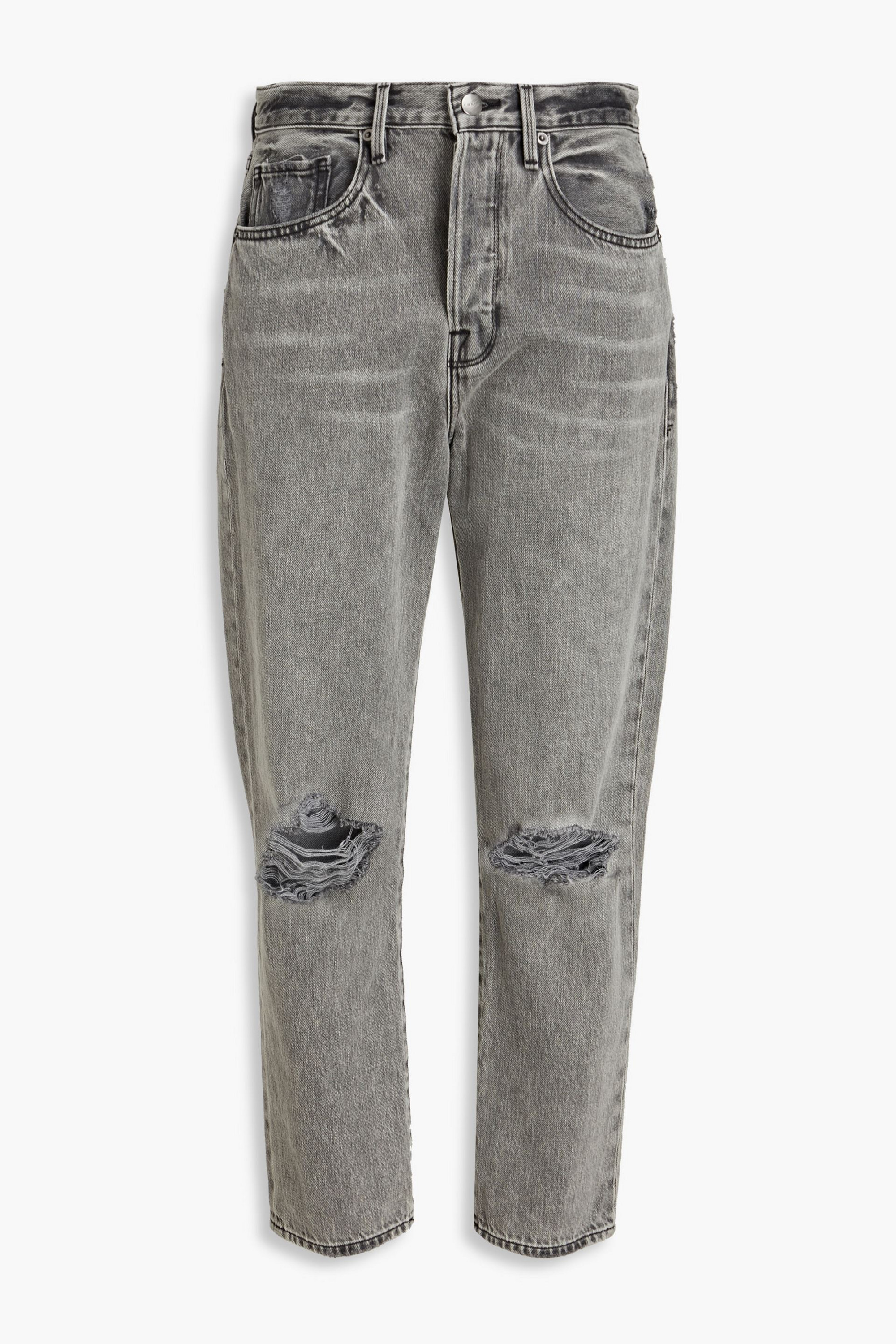 FRAME Le Original cropped distressed mid-rise straight-leg jeans