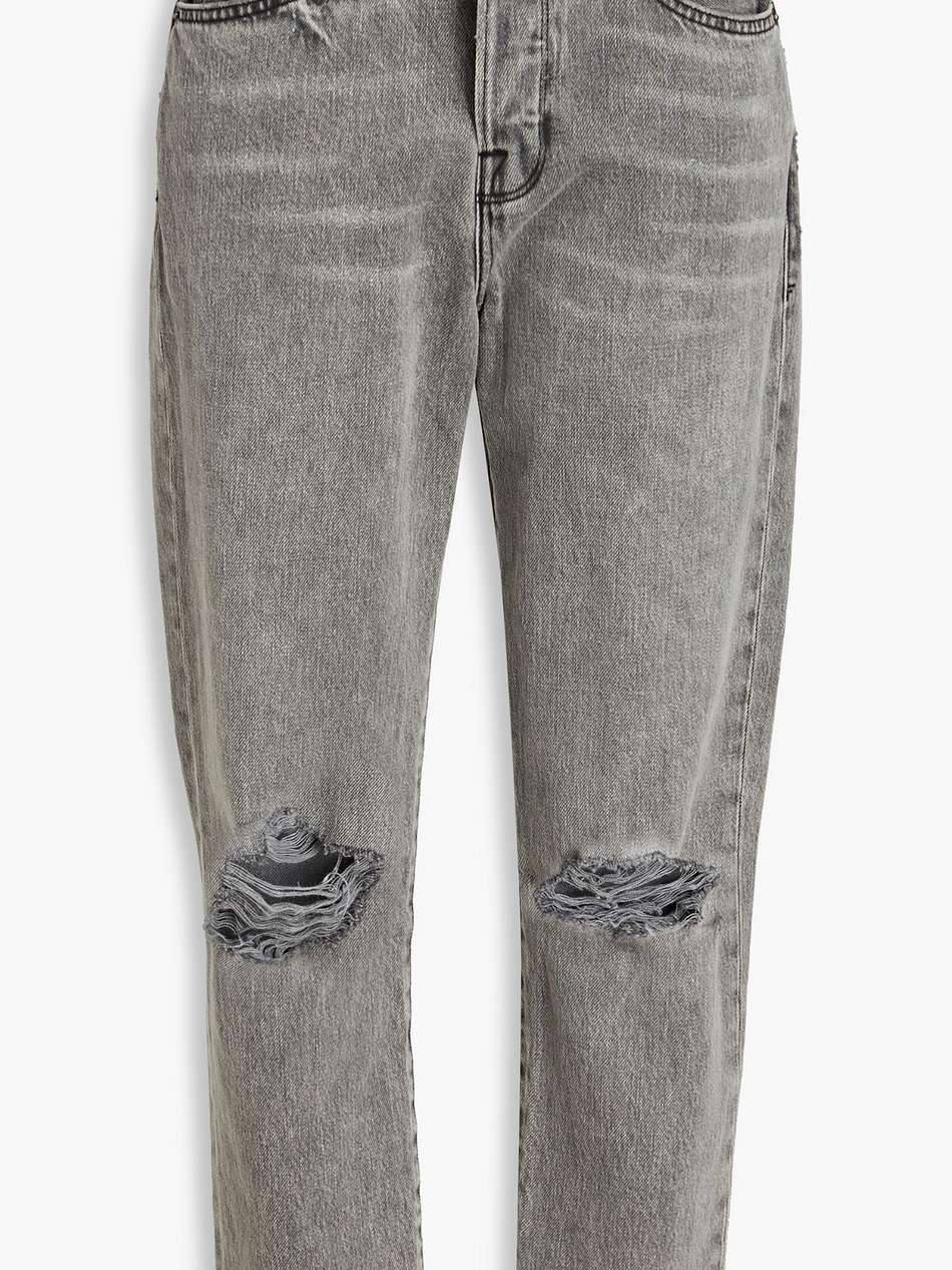 le original cropped distressed mid-rise straight-leg jeans