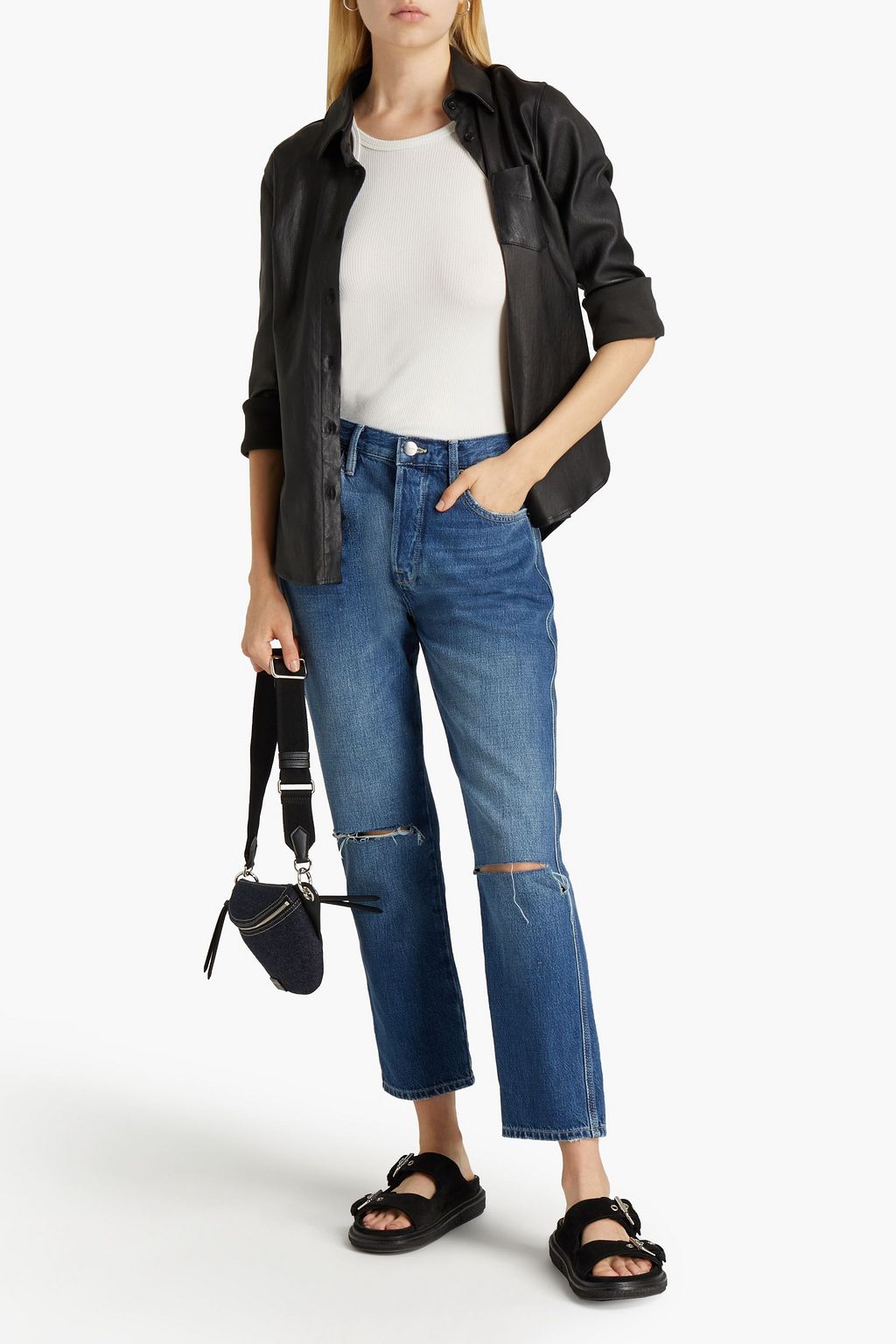FRAME Le Original hoch sitzende Cropped Jeans mit geradem Bein