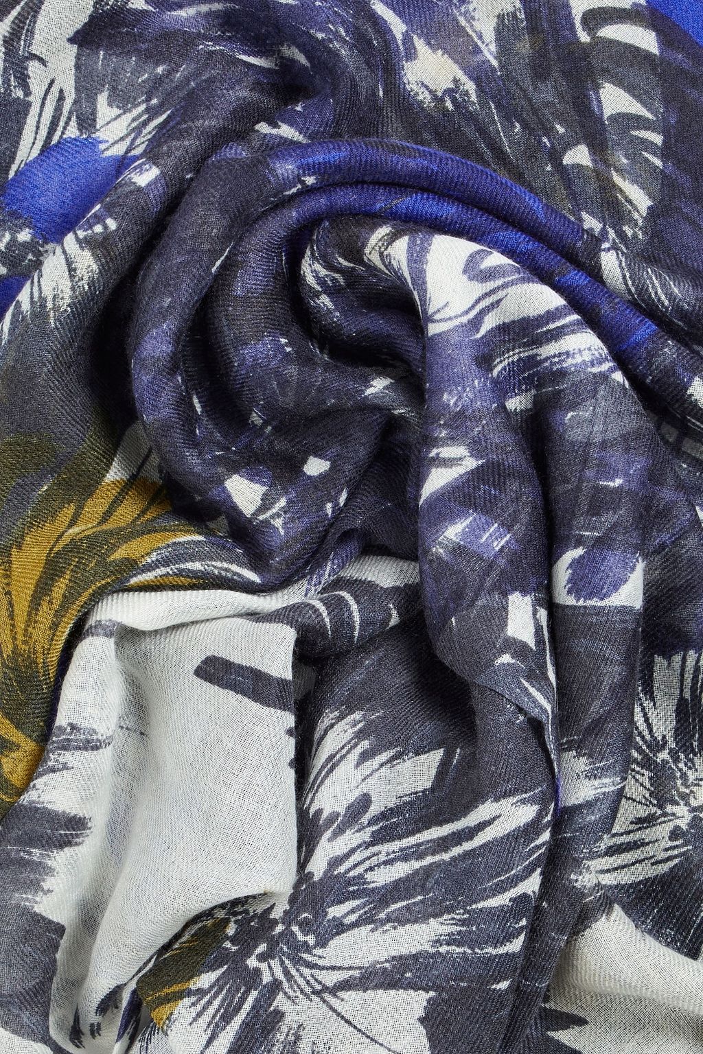 LORO PIANA Floral-print cashmere and silk-blend scarf