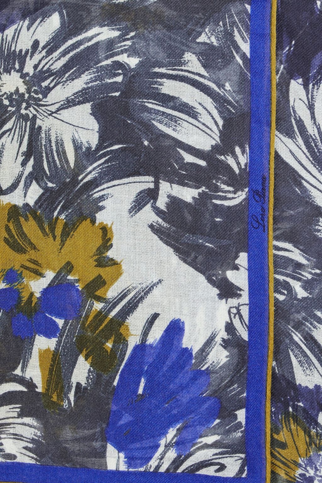 LORO PIANA Floral-print cashmere and silk-blend scarf