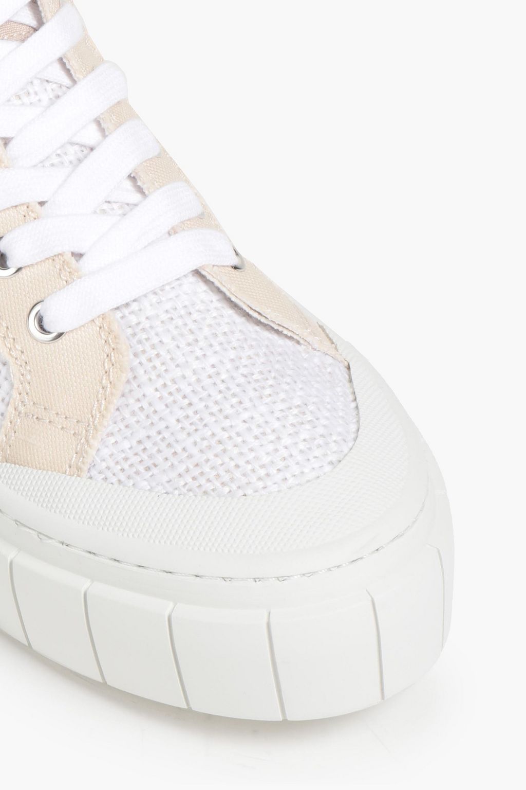 GOOD NEWS Juice faux leather and canvas high-top sneakers
