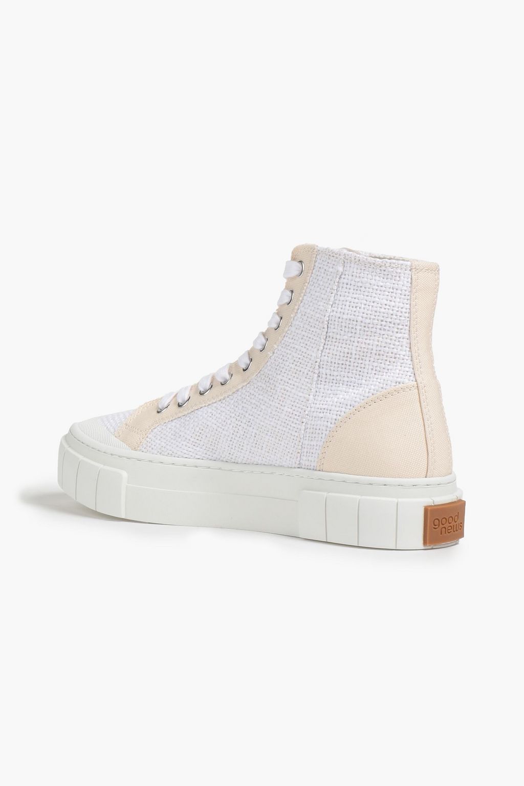 GOOD NEWS Juice faux leather and canvas high-top sneakers