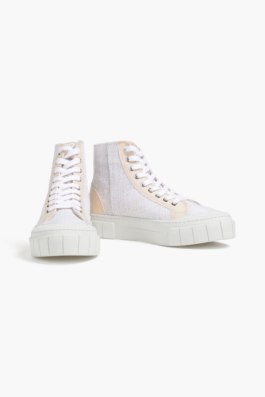 GOOD NEWS Juice faux leather and canvas high-top sneakers