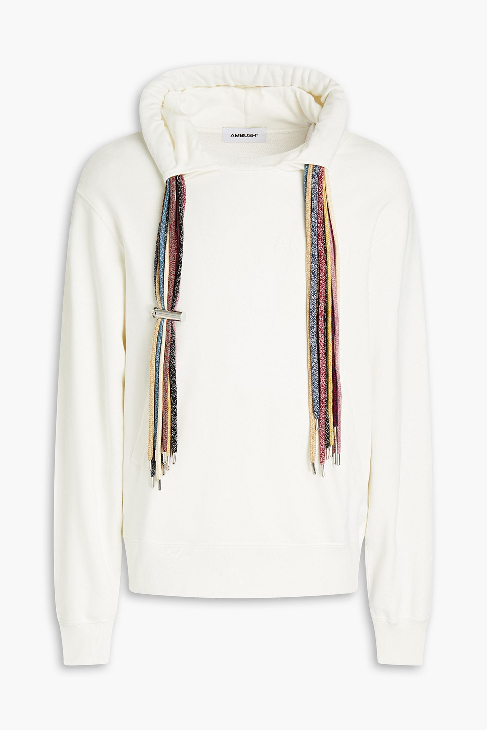 Ambush Printed Cotton Jersey Multi Cord Hoodie In Off-white