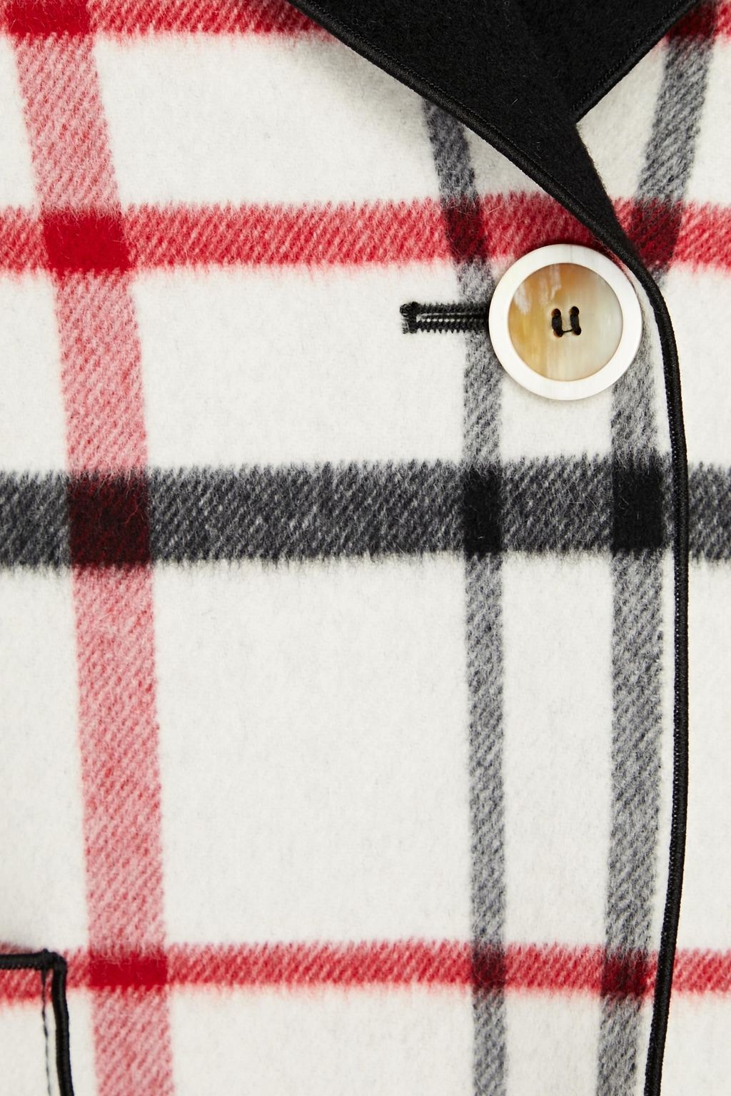 PIAZZA SEMPIONE Checked-paneled brushed wool and alpaca-blend jacket