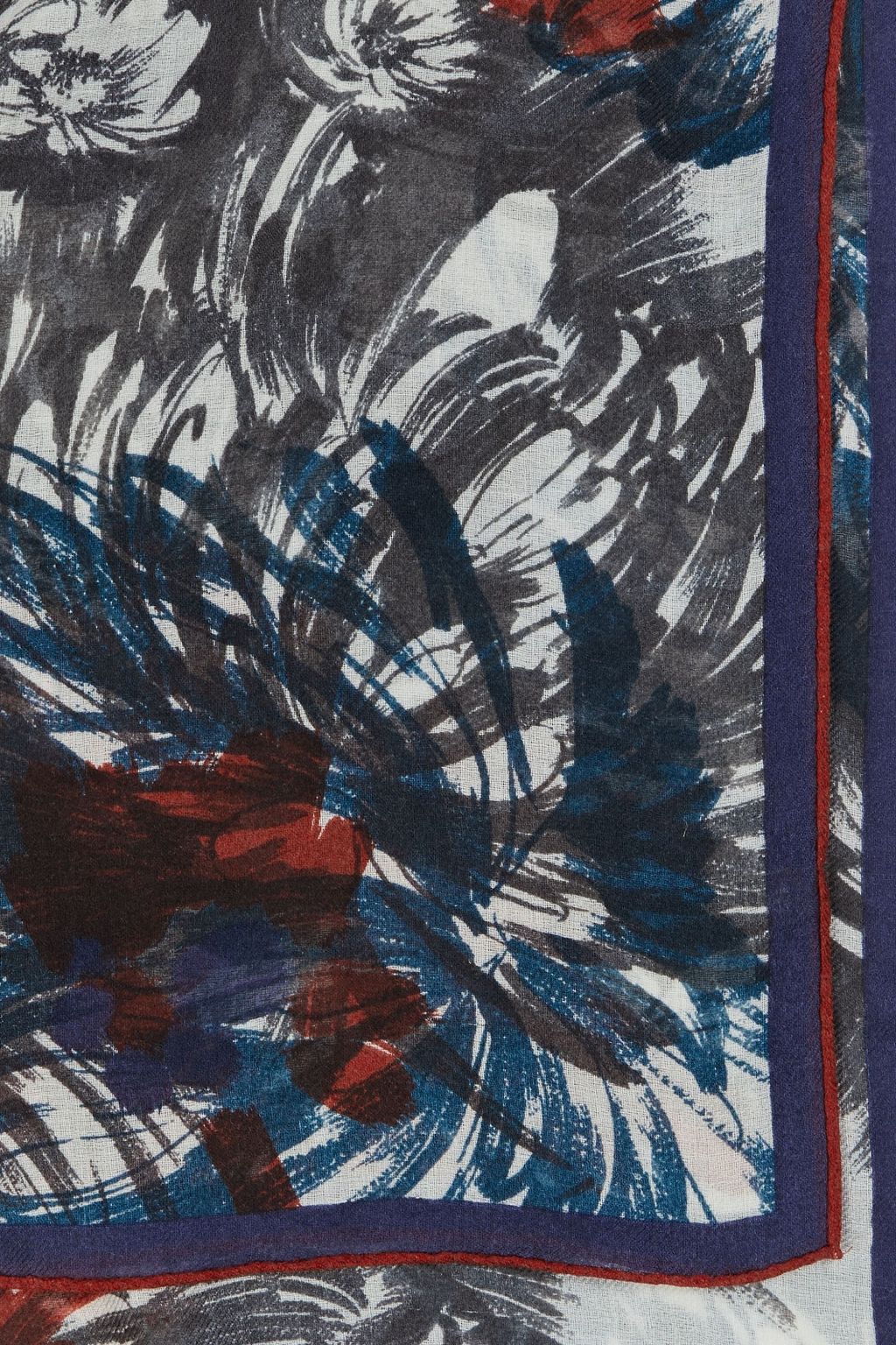 LORO PIANA Floral-print cashmere and silk-blend scarf