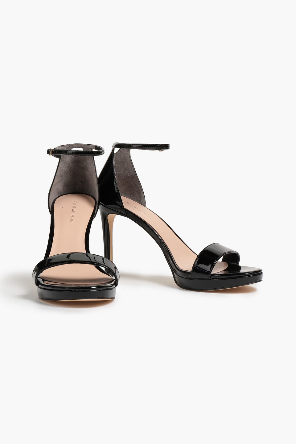 Stuart Weitzman Kassidy Patent-leather Platform Sandals In Black