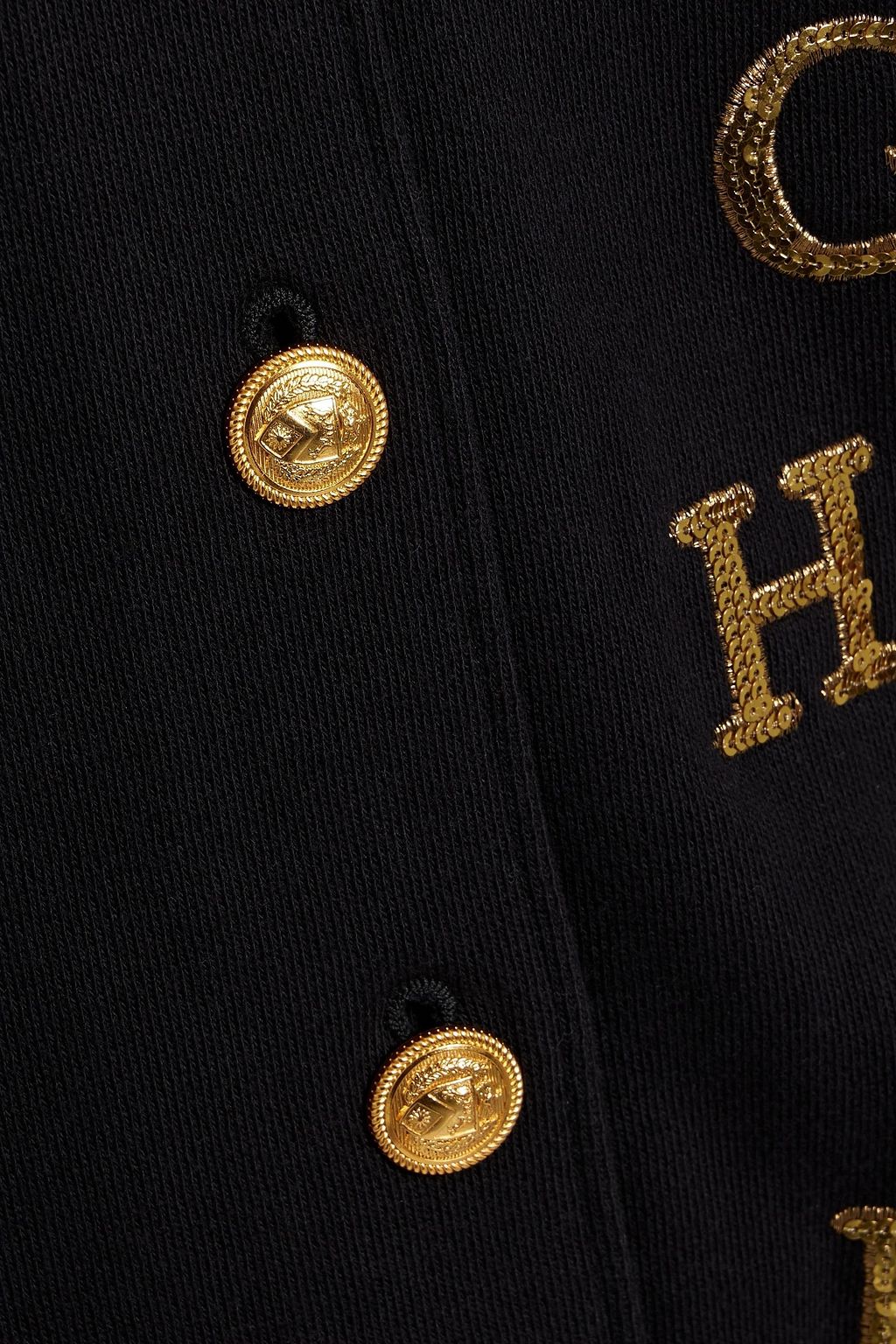 GUCCI Sequin-embellished cotton hooded jacket