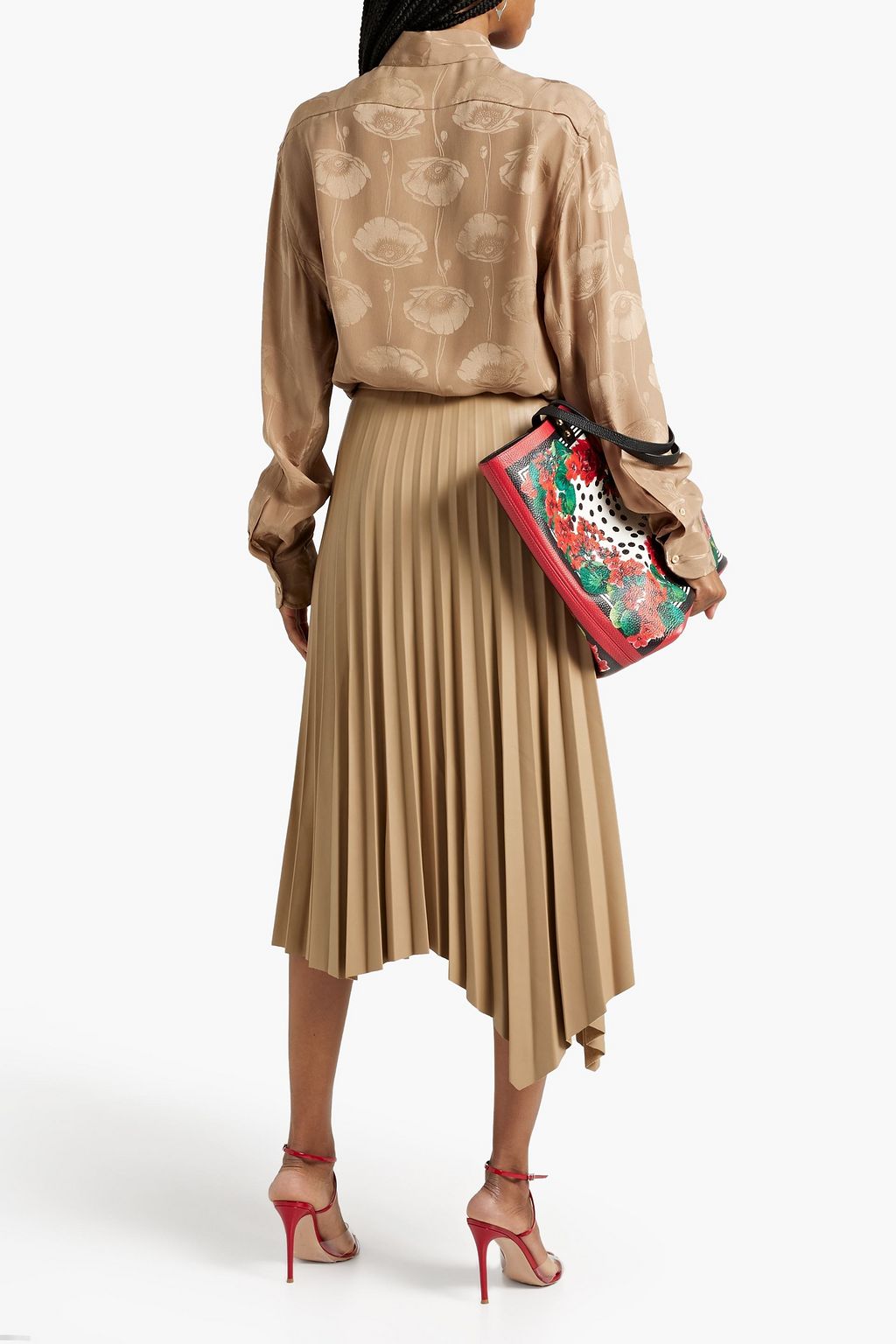 GUCCI Silk-satin jacquard shirt