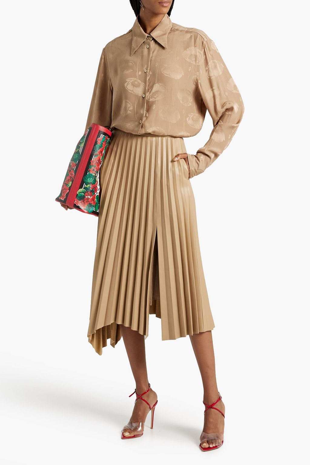 GUCCI Silk-satin jacquard shirt