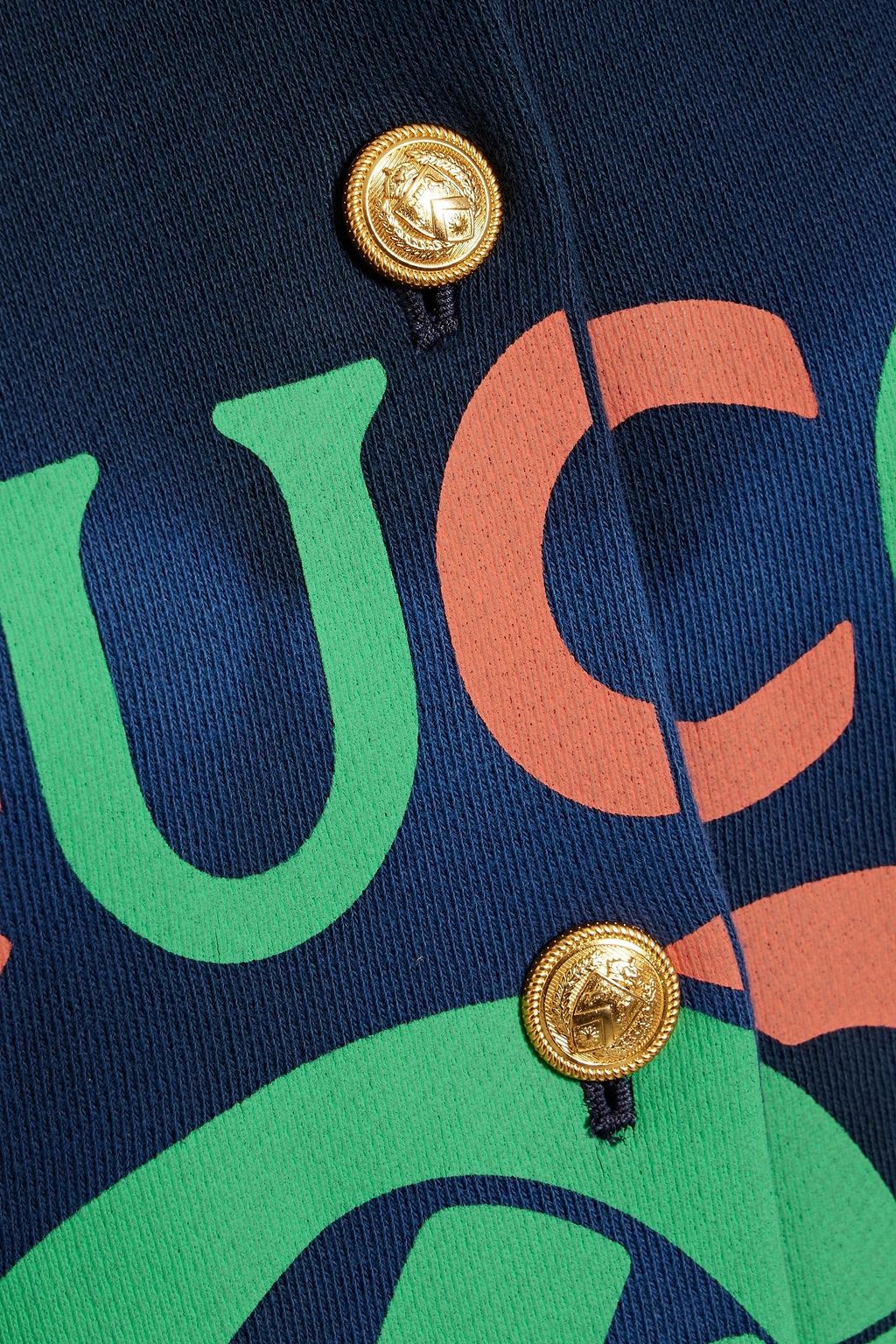 GUCCI Printed French cotton-terry jacket