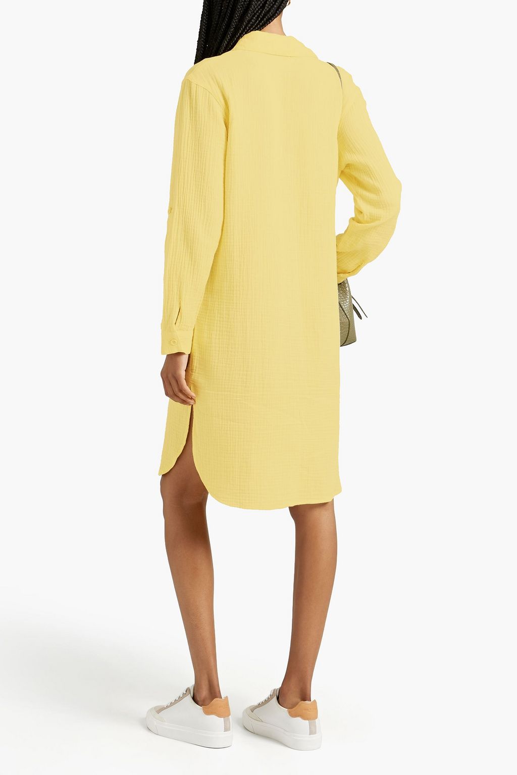 MONROW Crinkled cottongauze shirt dress THE