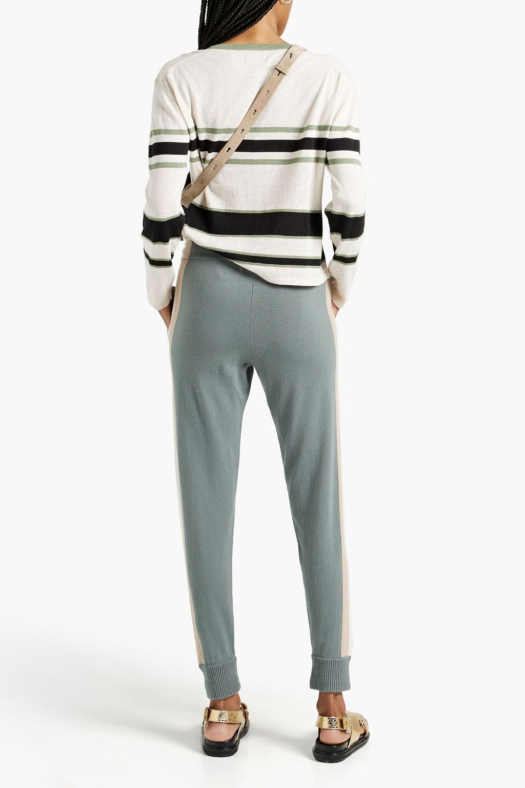 ARCH4 Trinity striped cashmere track pants