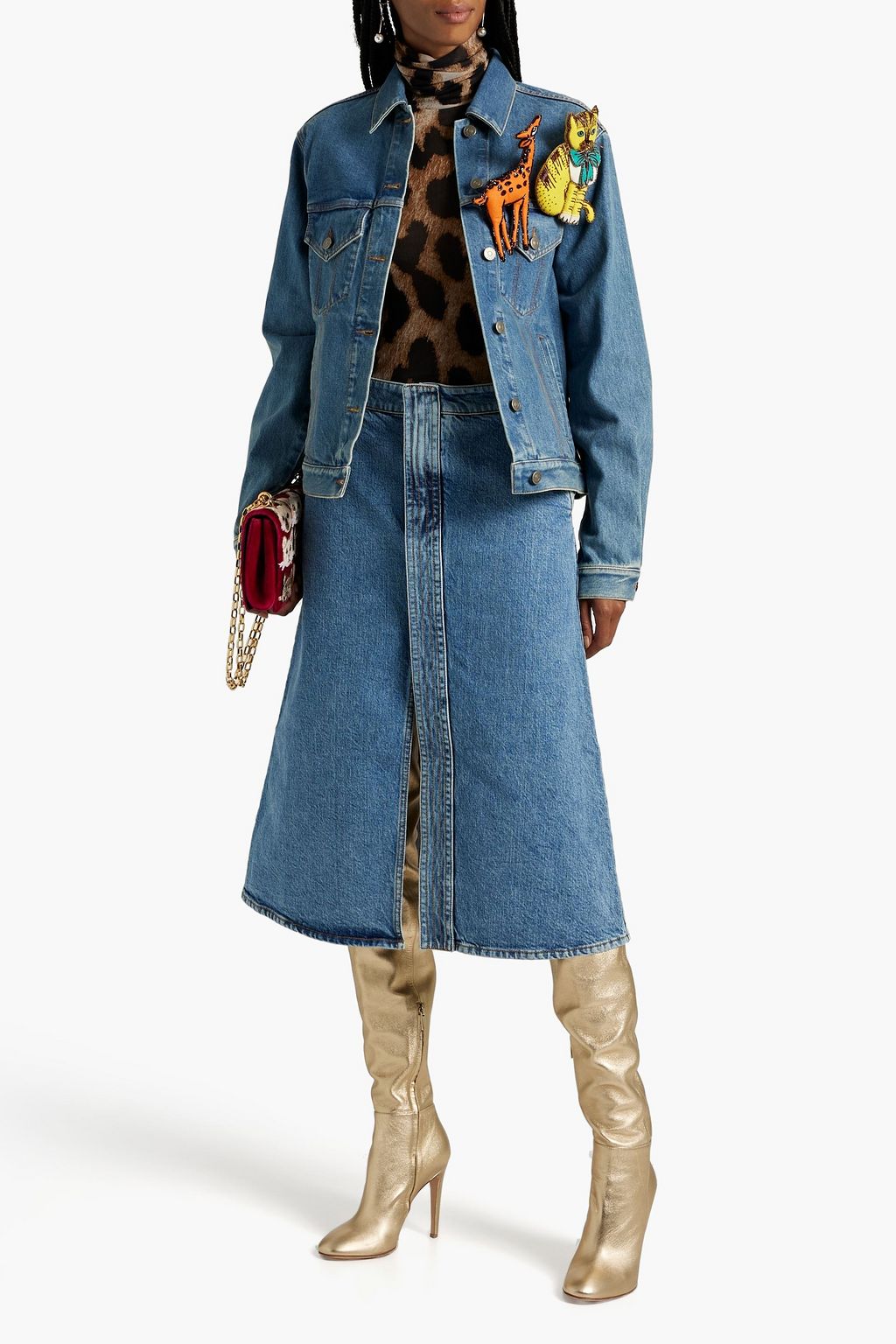 GUCCI Appliquéd denim jacket