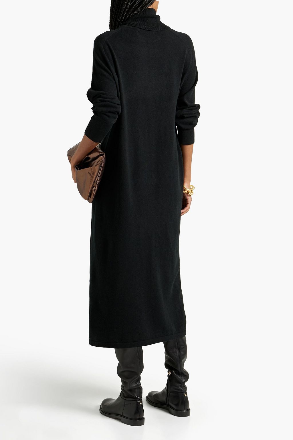 ARCH4 Brushed cashmere turtleneck midi dress