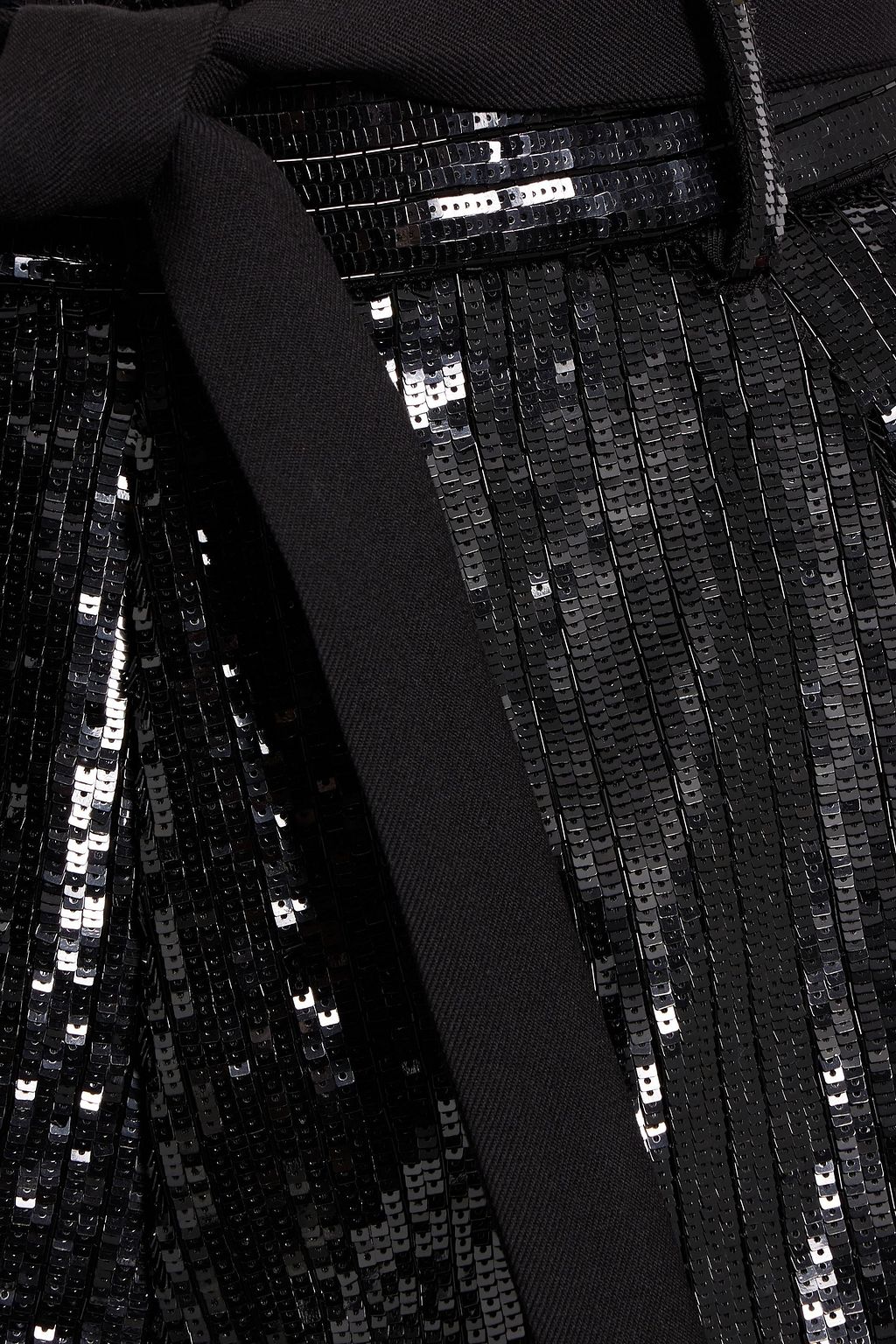 SAINT LAURENT Belted sequined wool shorts
