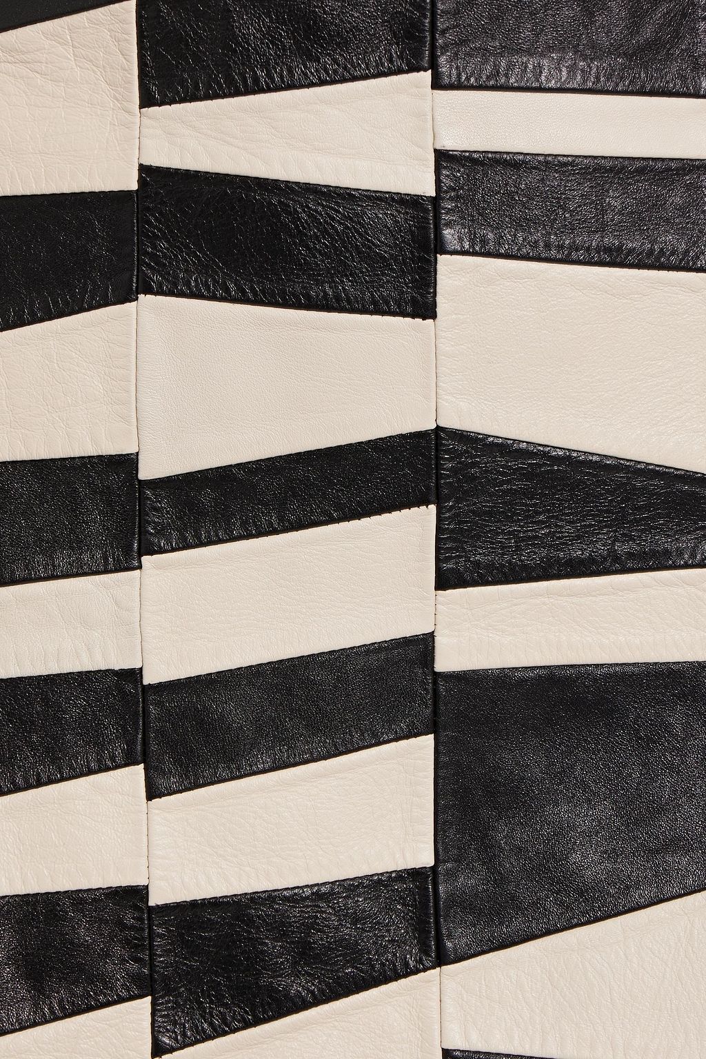 SAINT LAURENT Two-tone leather mini skirt