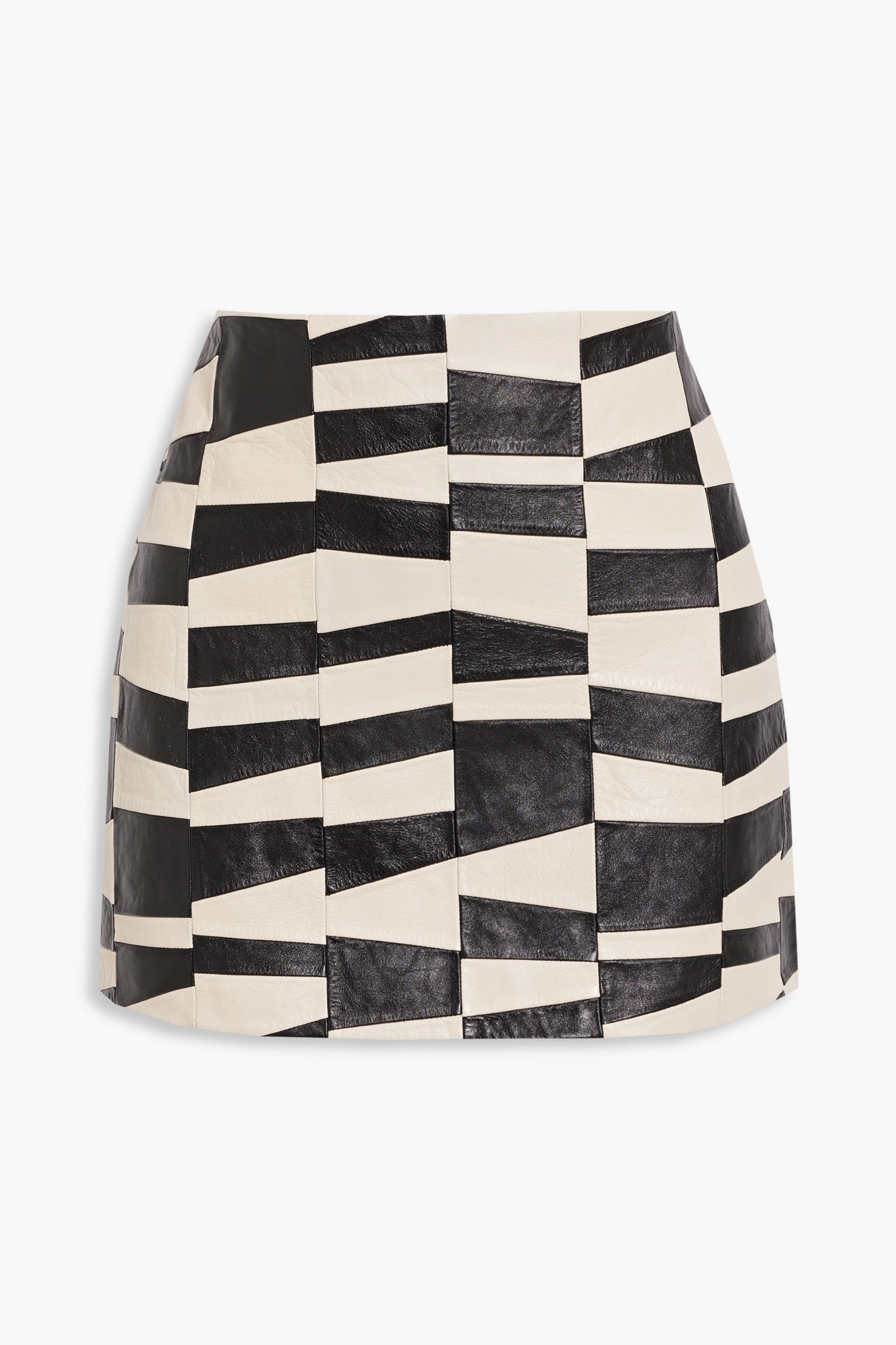 Saint Laurent Two-tone leather mini skirt thumbnail