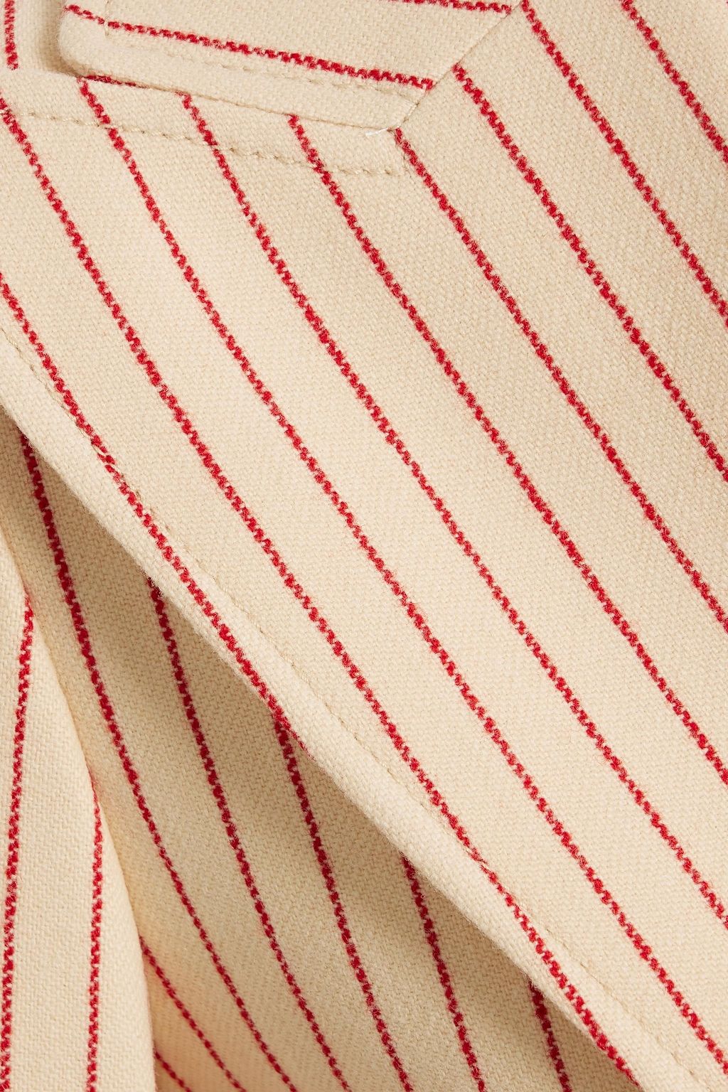 GUCCI Appliquéd pinstriped wool blazer