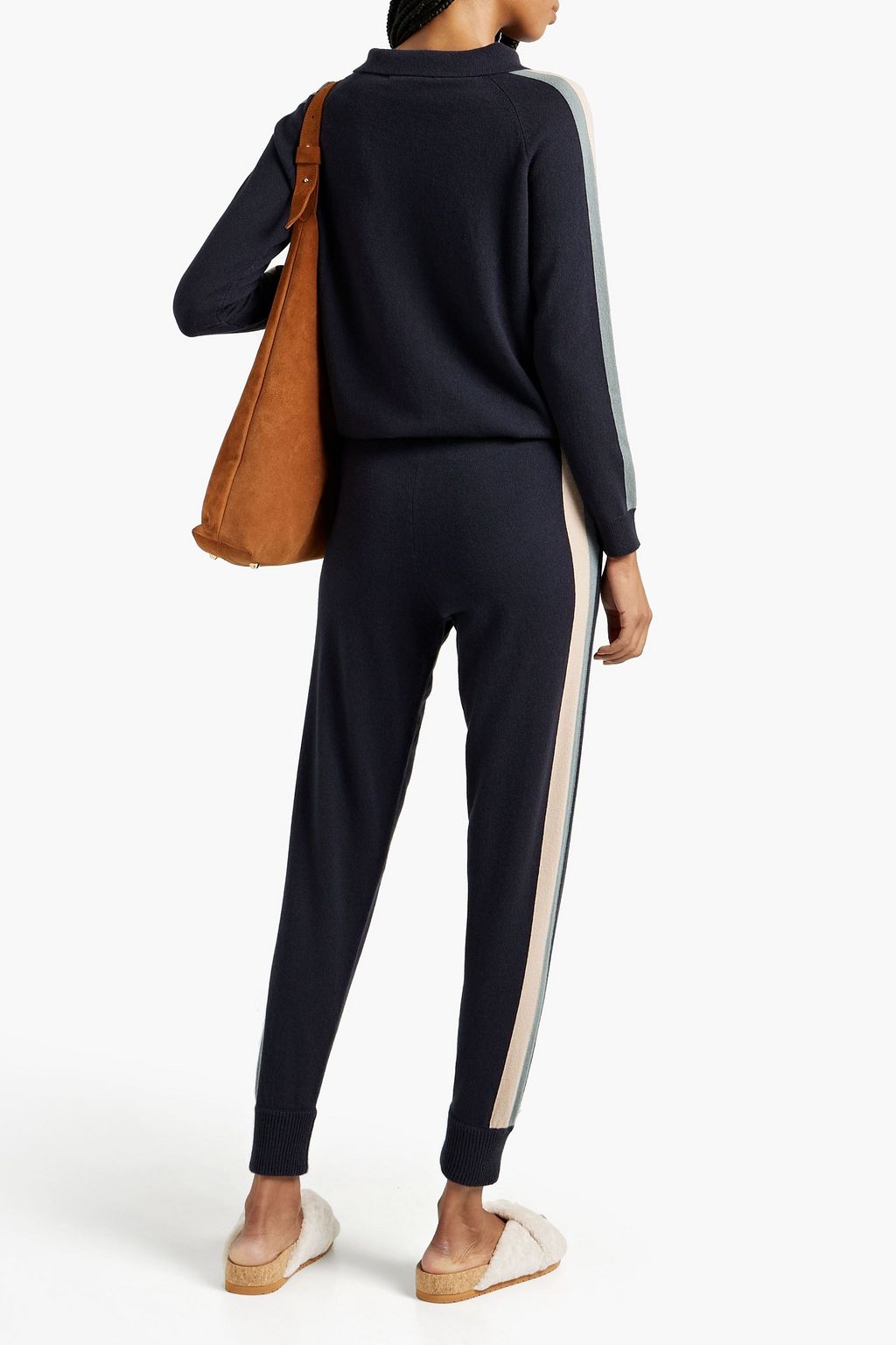 ARCH4 Trinity striped cashmere track pants