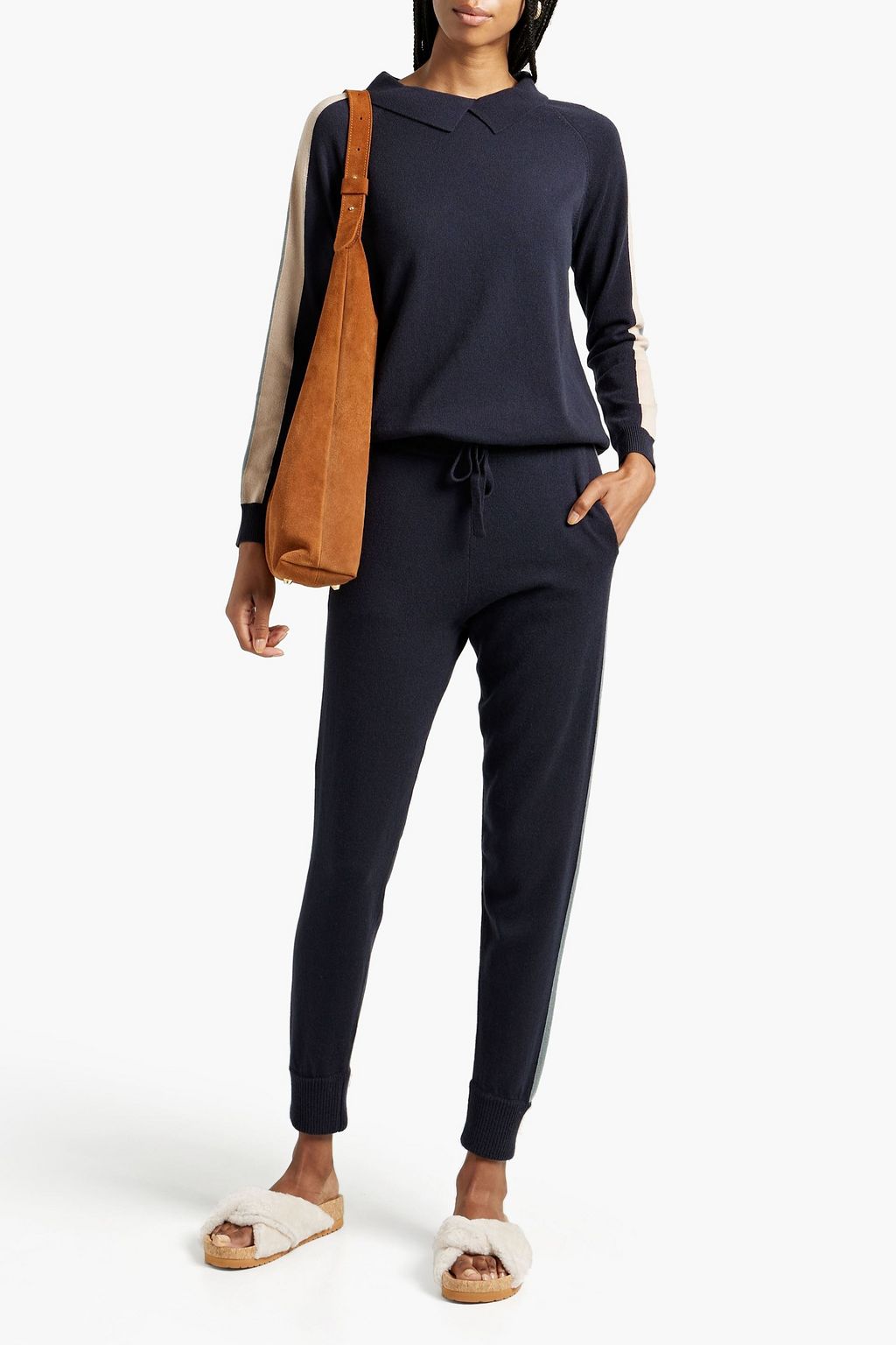 ARCH4 Trinity striped cashmere track pants