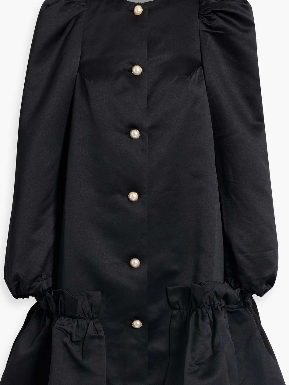 ruffled satin mini dress