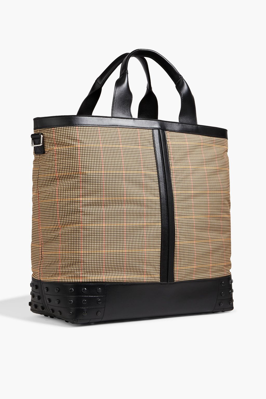 TOD'S Gommino studded houndstooth shell and leather tote