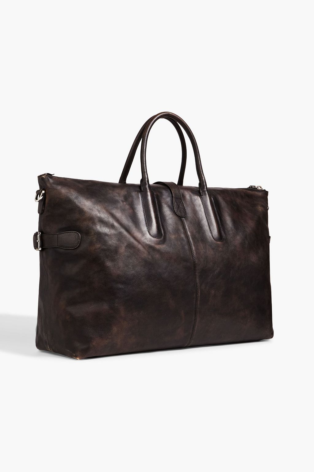 TOD'S Distressed leather weekend bag