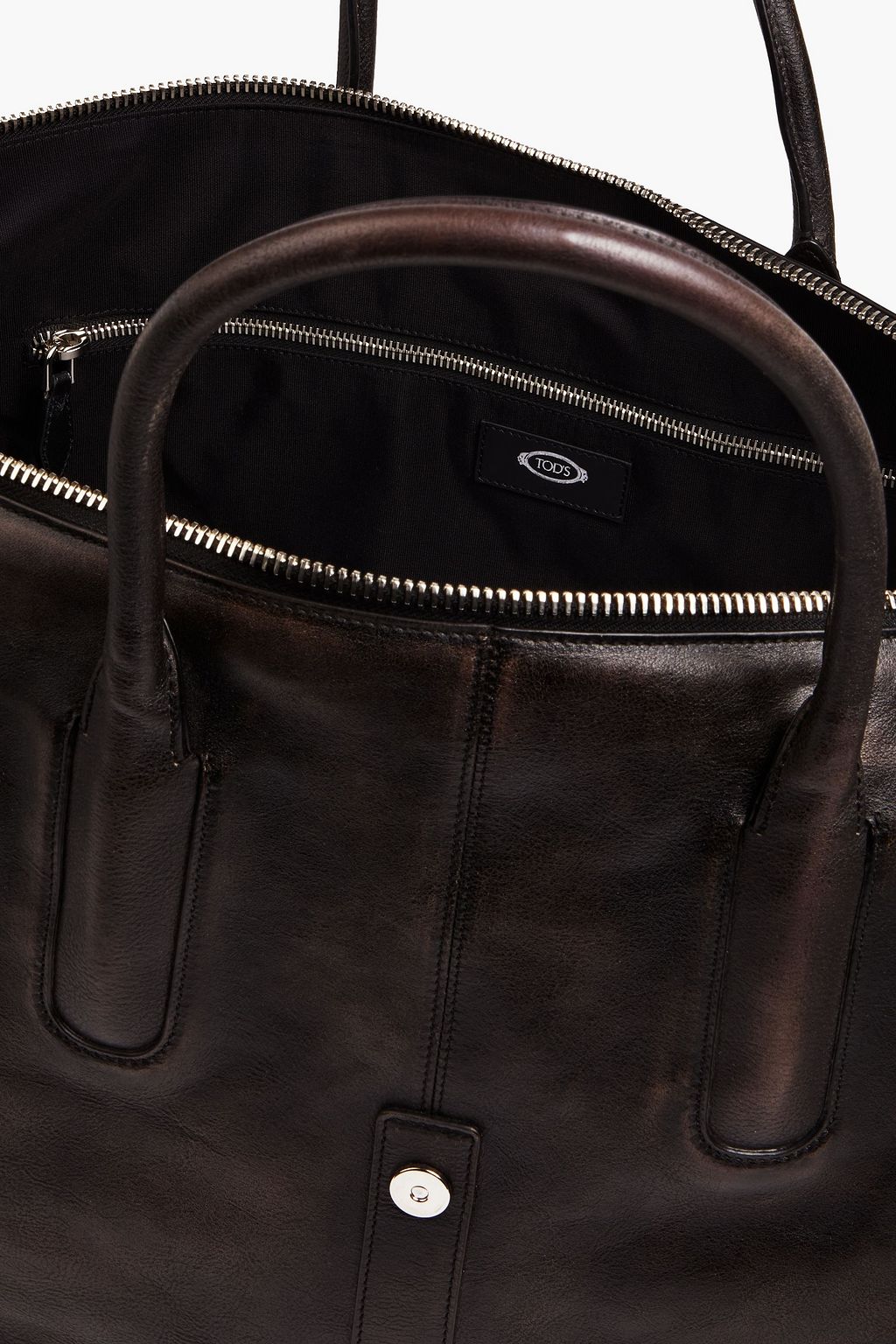 TOD'S Distressed leather weekend bag