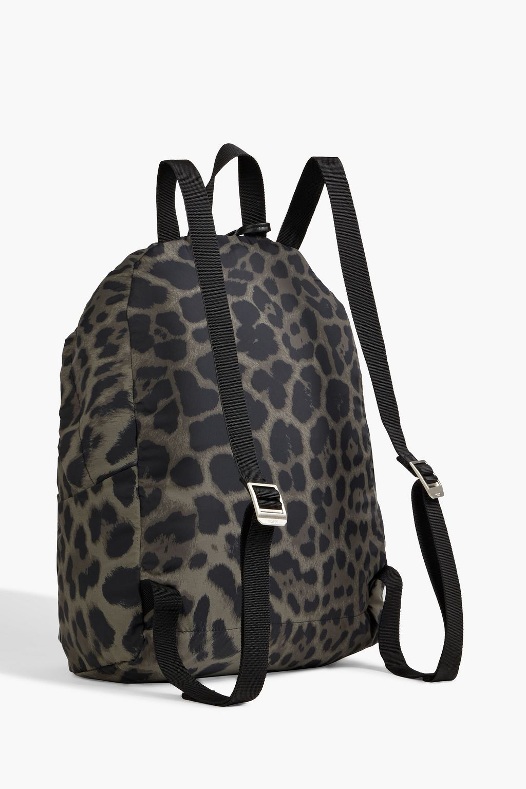 SAINT LAURENT City leather-trimmed leopard-print shell backpack