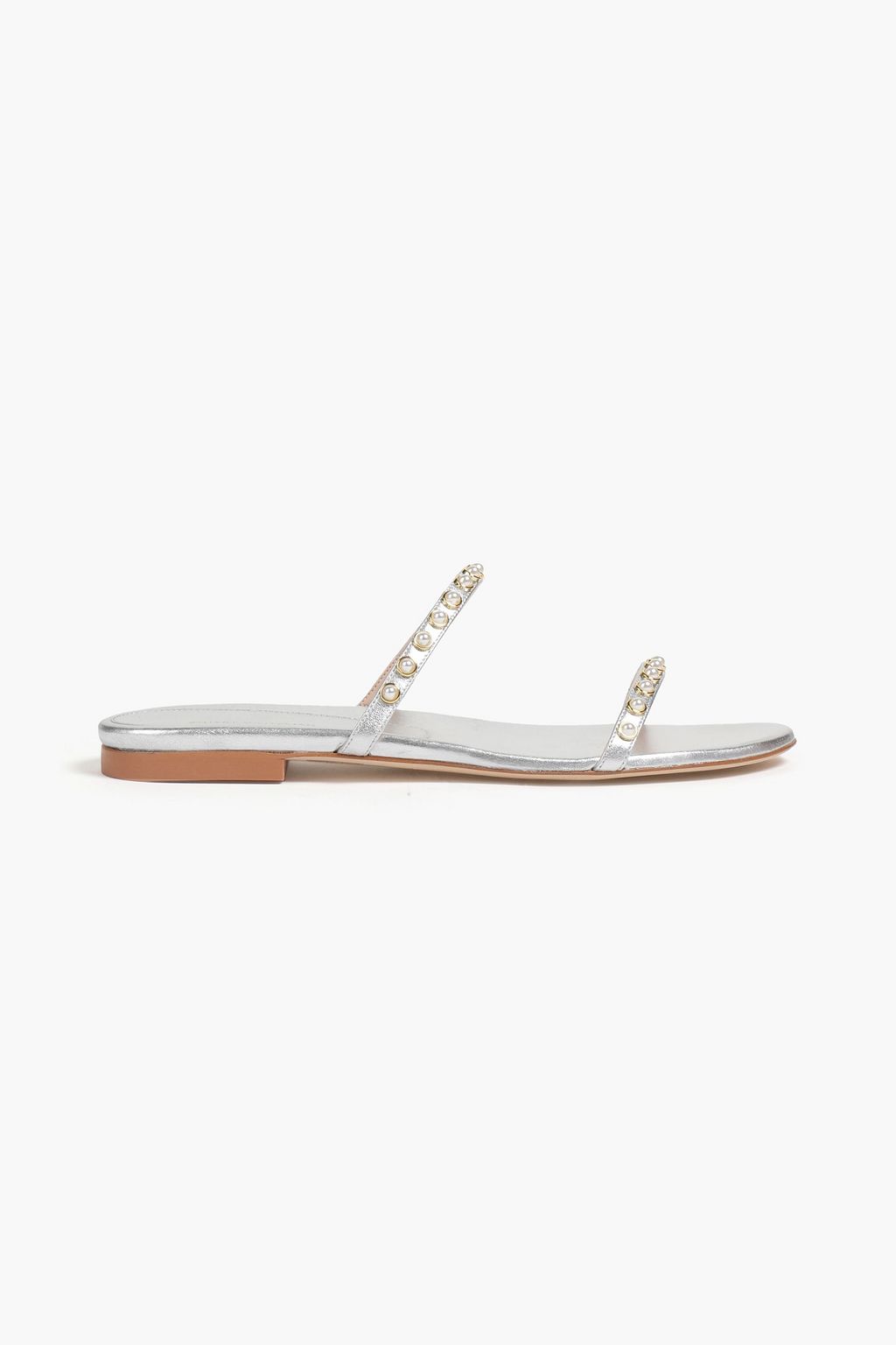 STUART WEITZMAN Amelie embellished metallic leather sandals | THE OUTNET