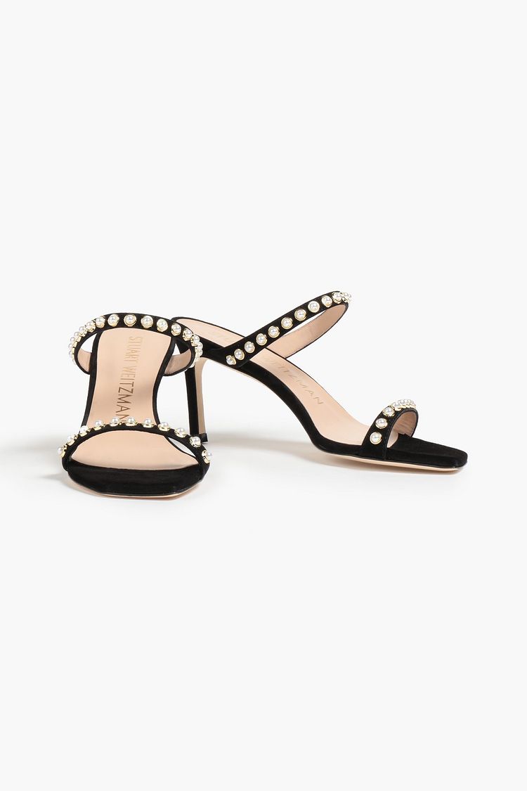 stuart weitzman aleena embellished leather slides