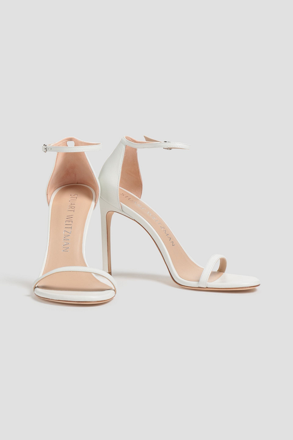 Stuart Weitzman Leather Sandals In White