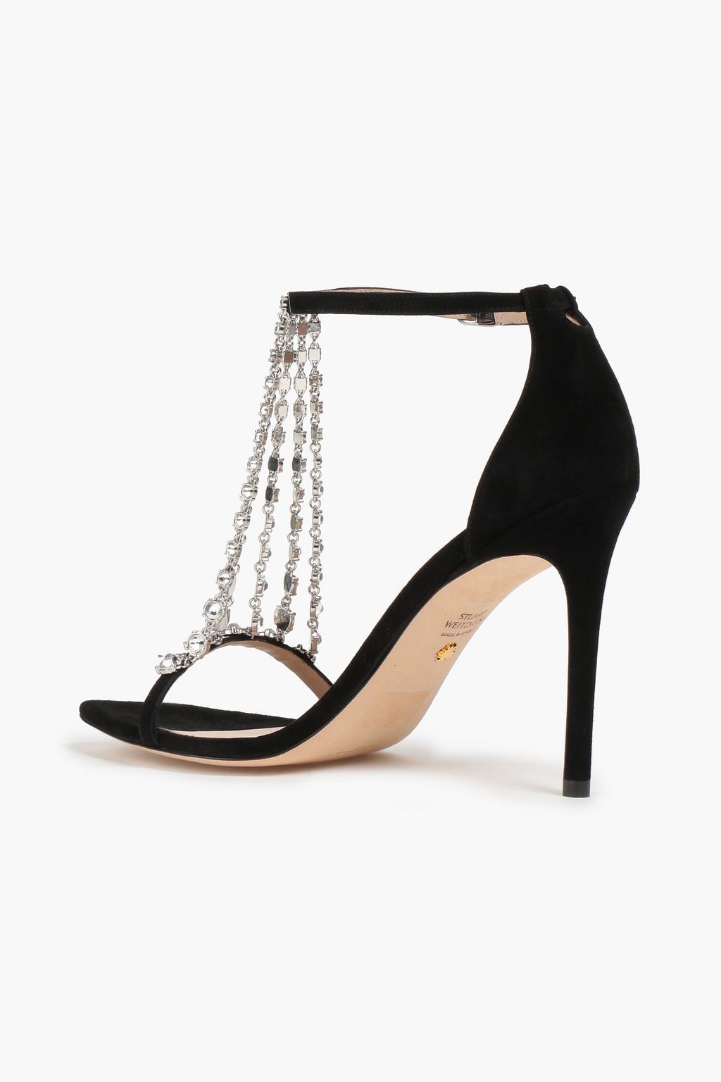 STUART WEITZMAN Stardust 크리스털 장식 스웨이드 샌들