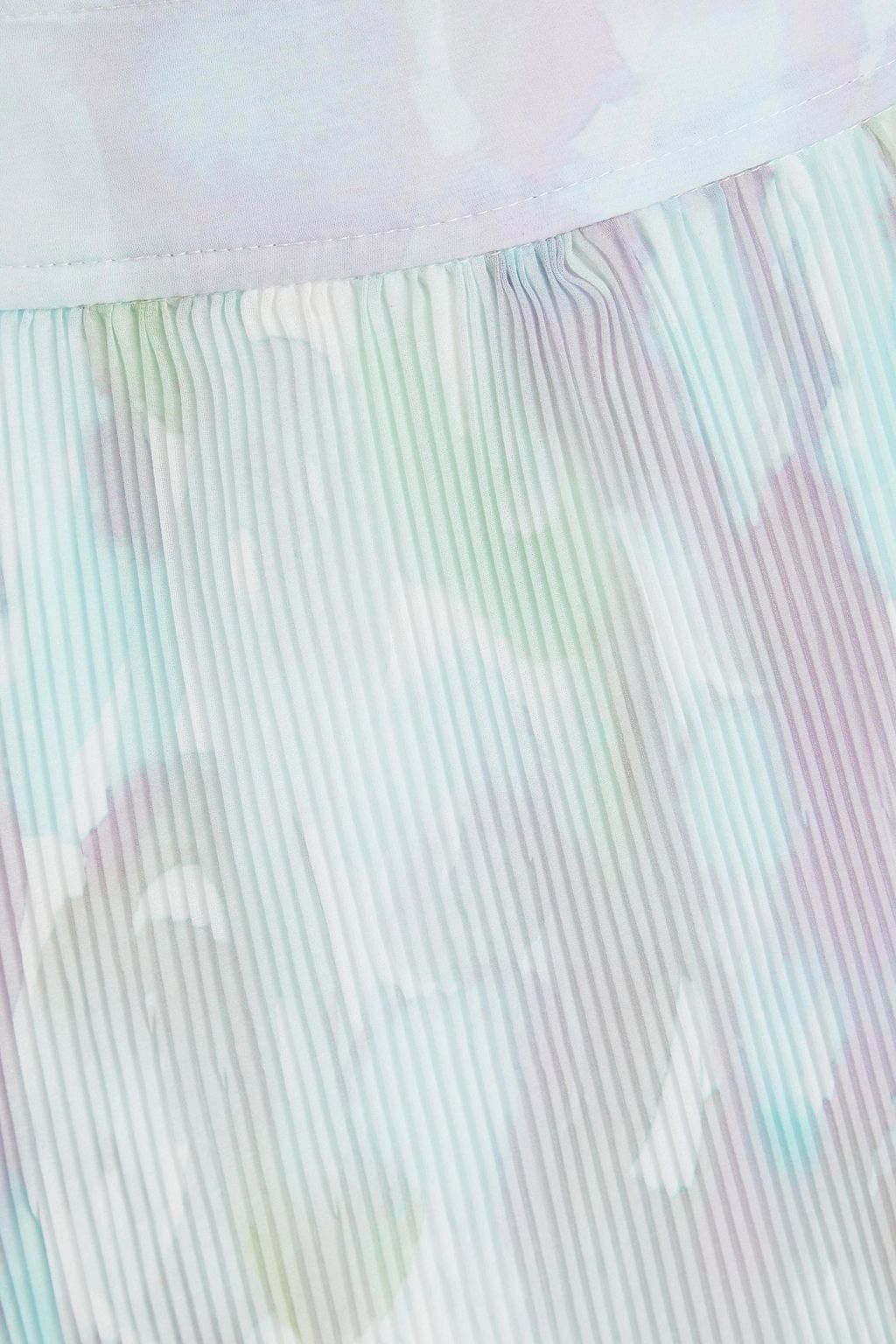GANNI Printed plissé-georgette maxi skirt