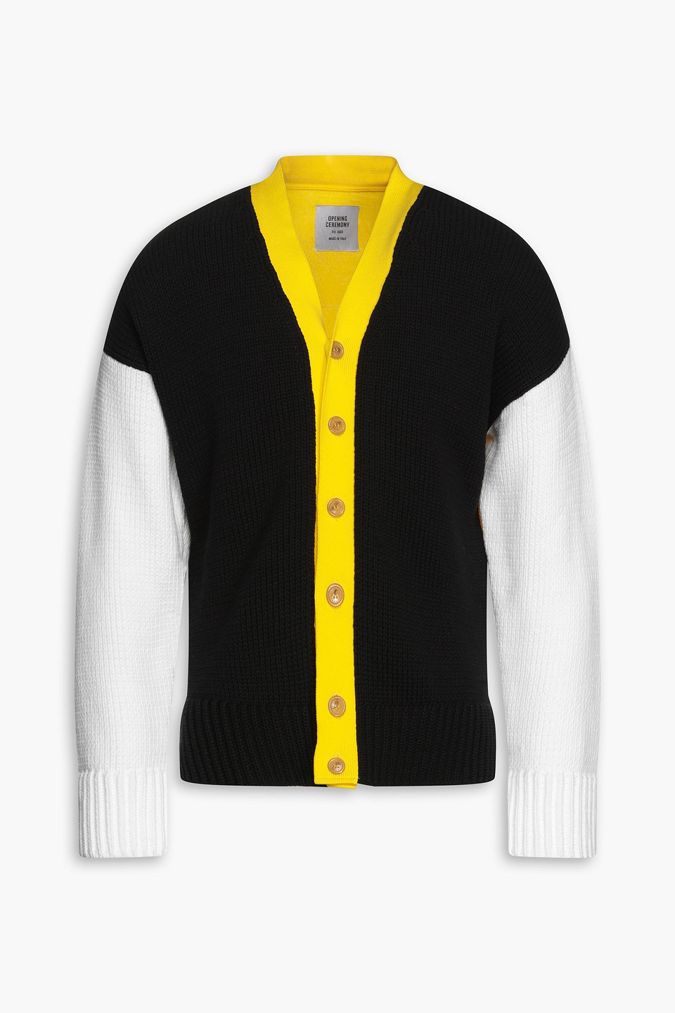 Opening Ceremony Multicolor Combo Dropped Cardigan In Black