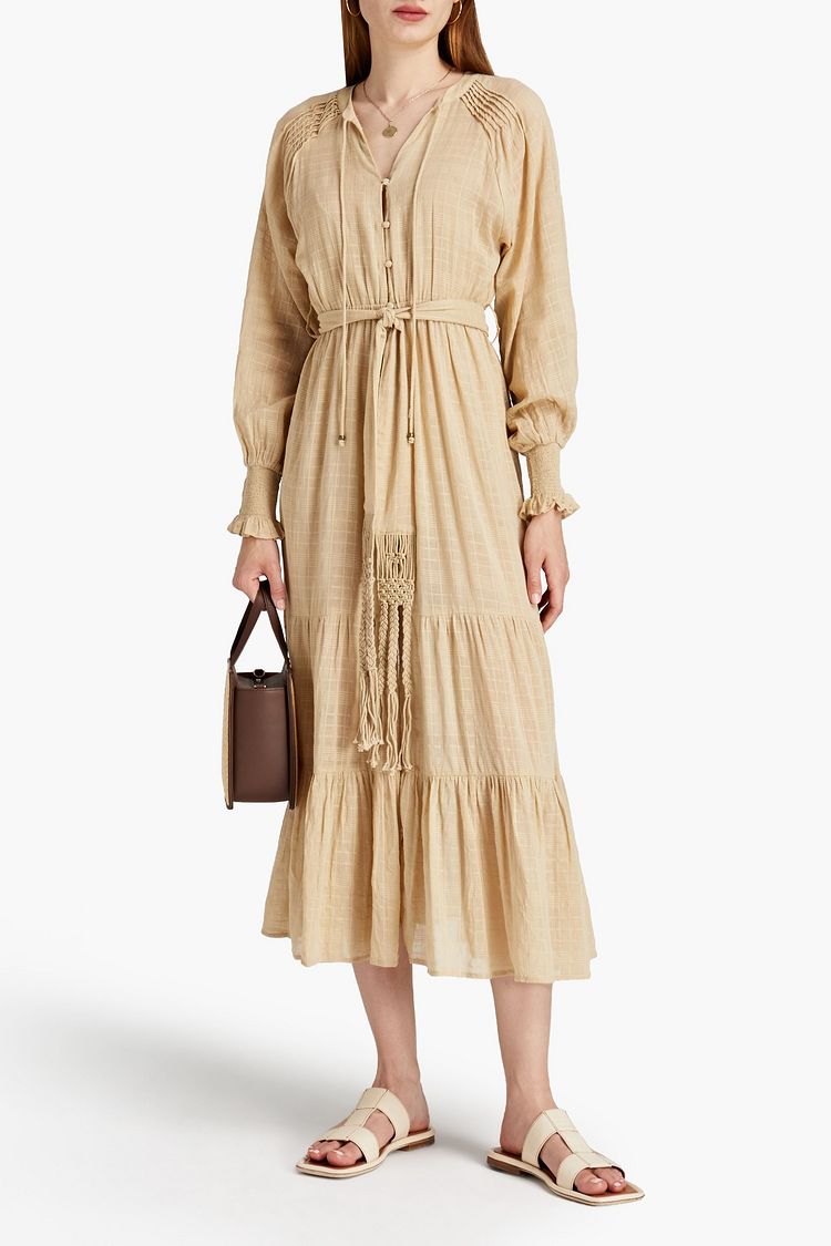 TIGERLILY Emine gathered cottongauze midi dress THE