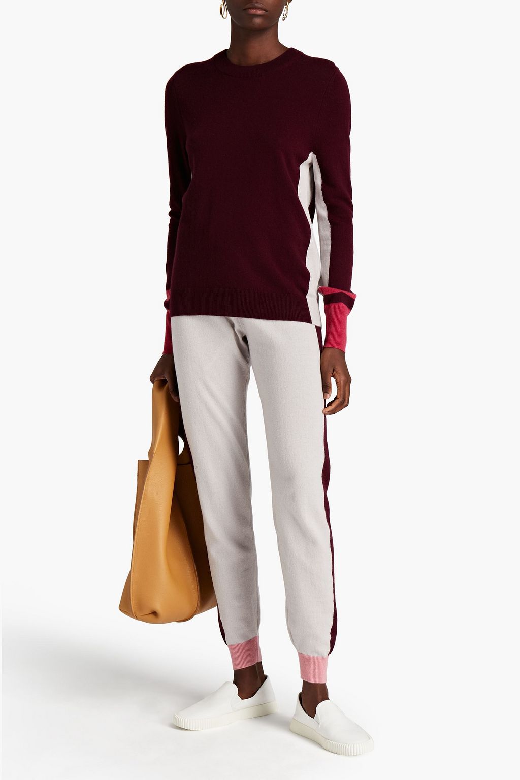 CHINTI & PARKER Color-block wool and cashmere-blend sweater