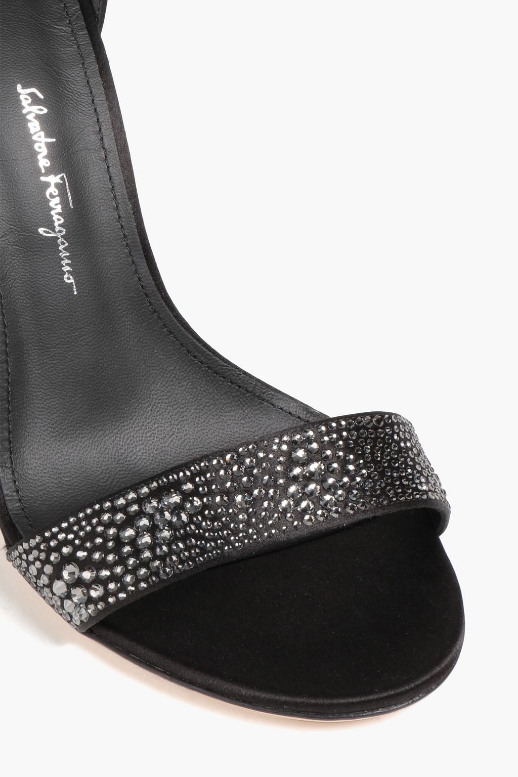 FERRAGAMO Azalea crystal-embellished satin sandals