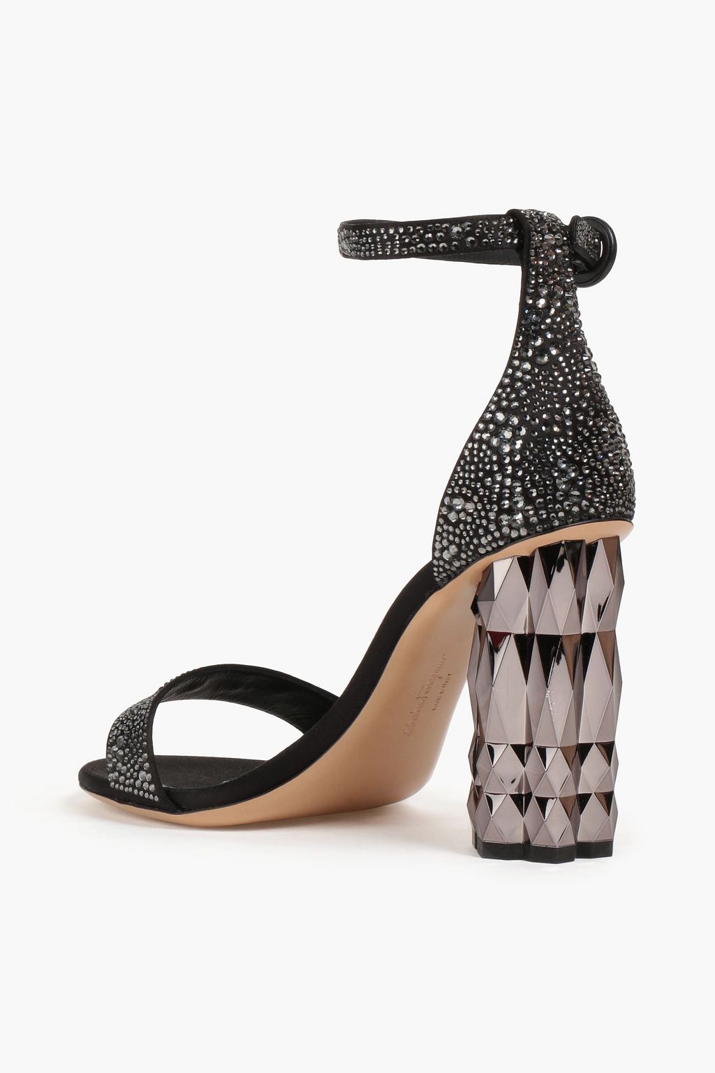 FERRAGAMO Azalea crystal-embellished satin sandals